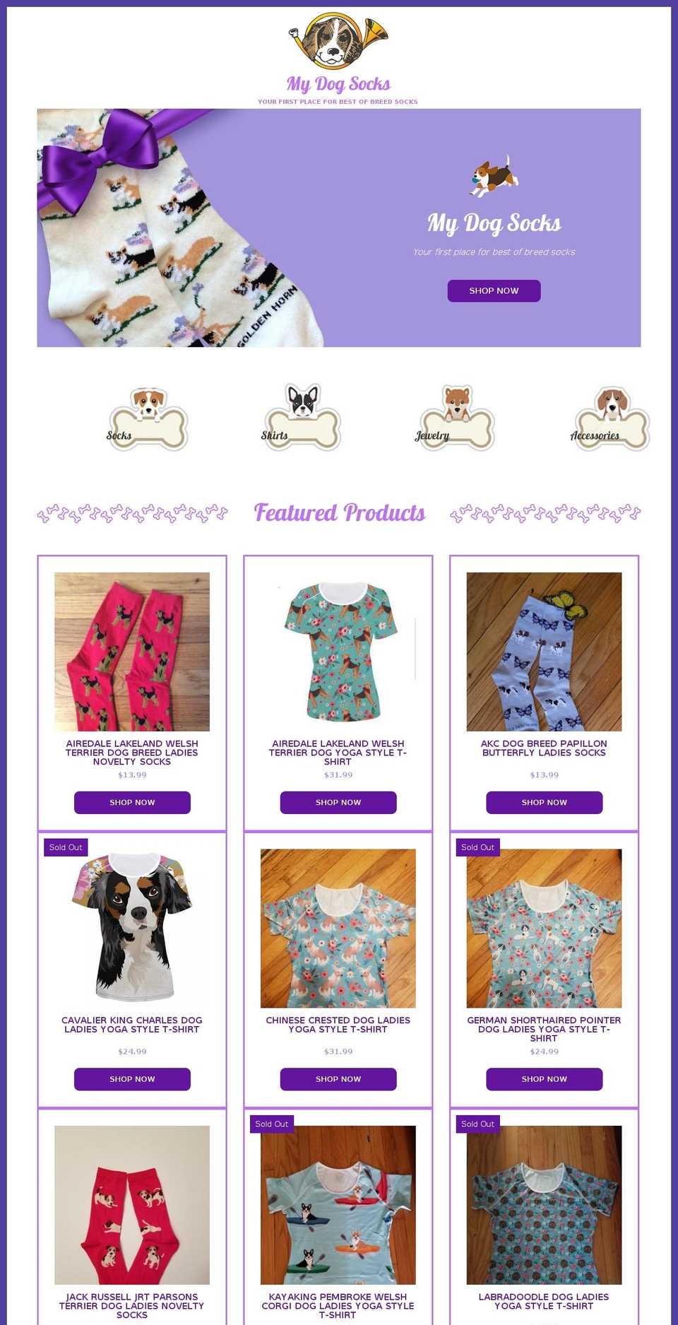 mydogsocks.com — Shopify storefront screenshot