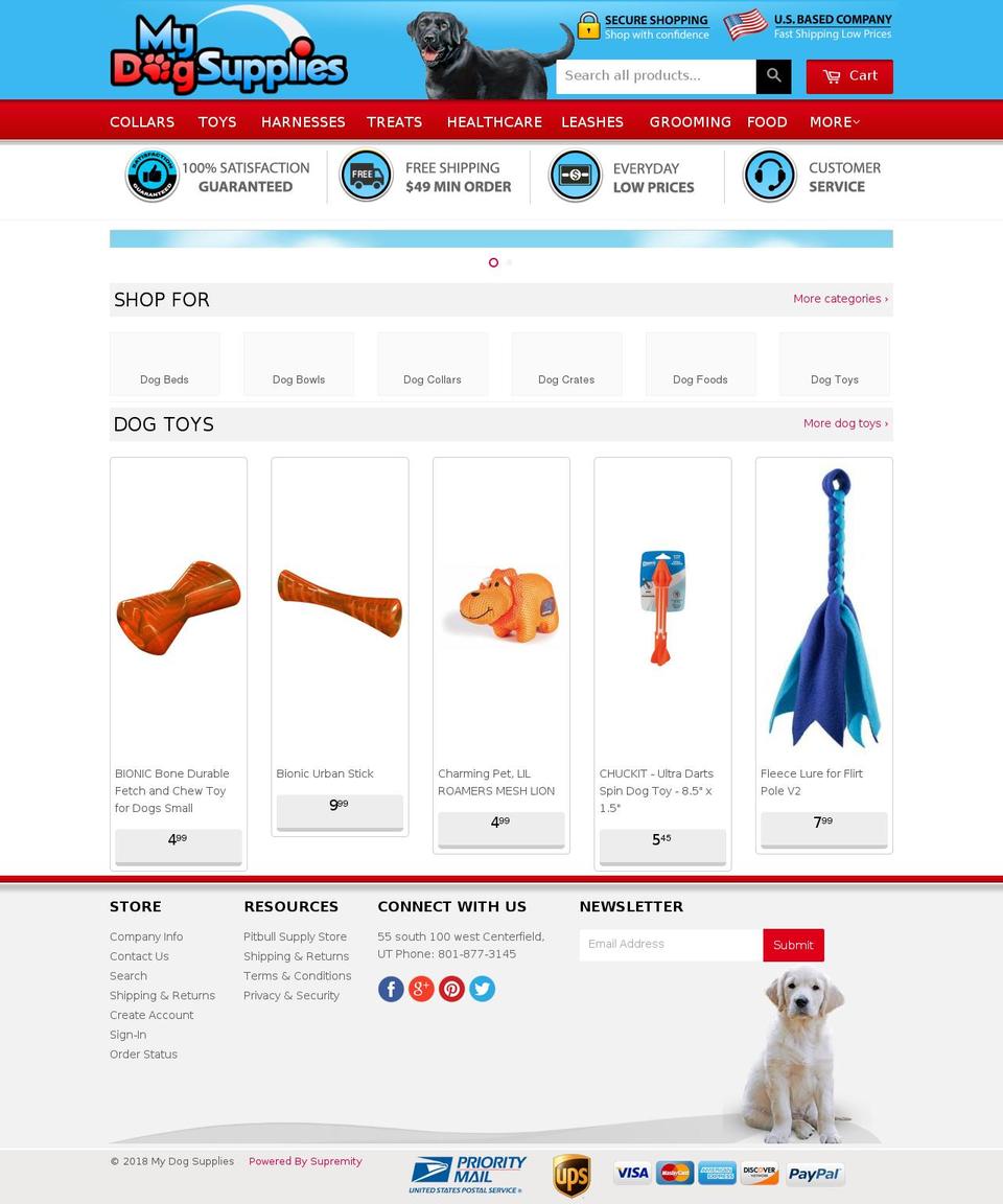 mydogsupplies.com — Shopify storefront screenshot