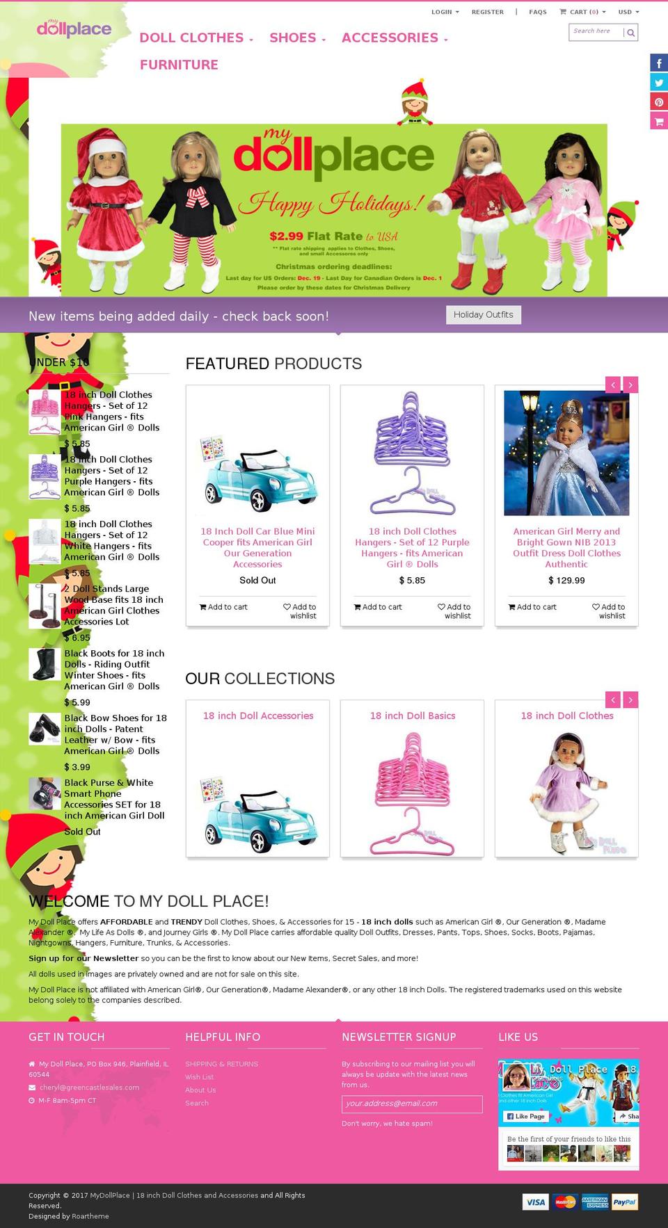 mydollplace.com shopify website screenshot