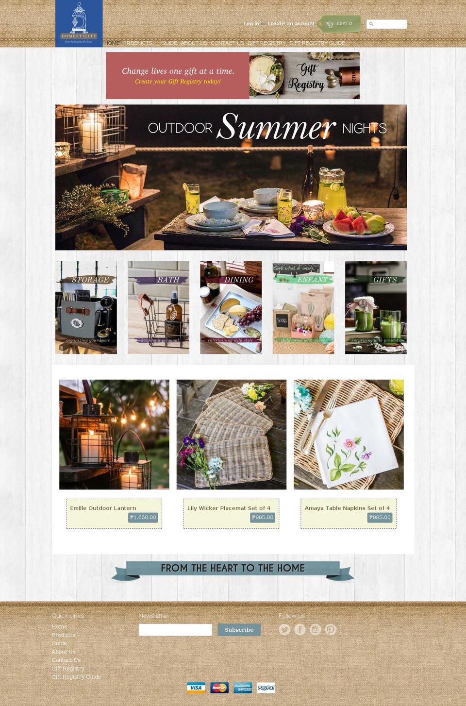 mydomesticity.com shopify website screenshot