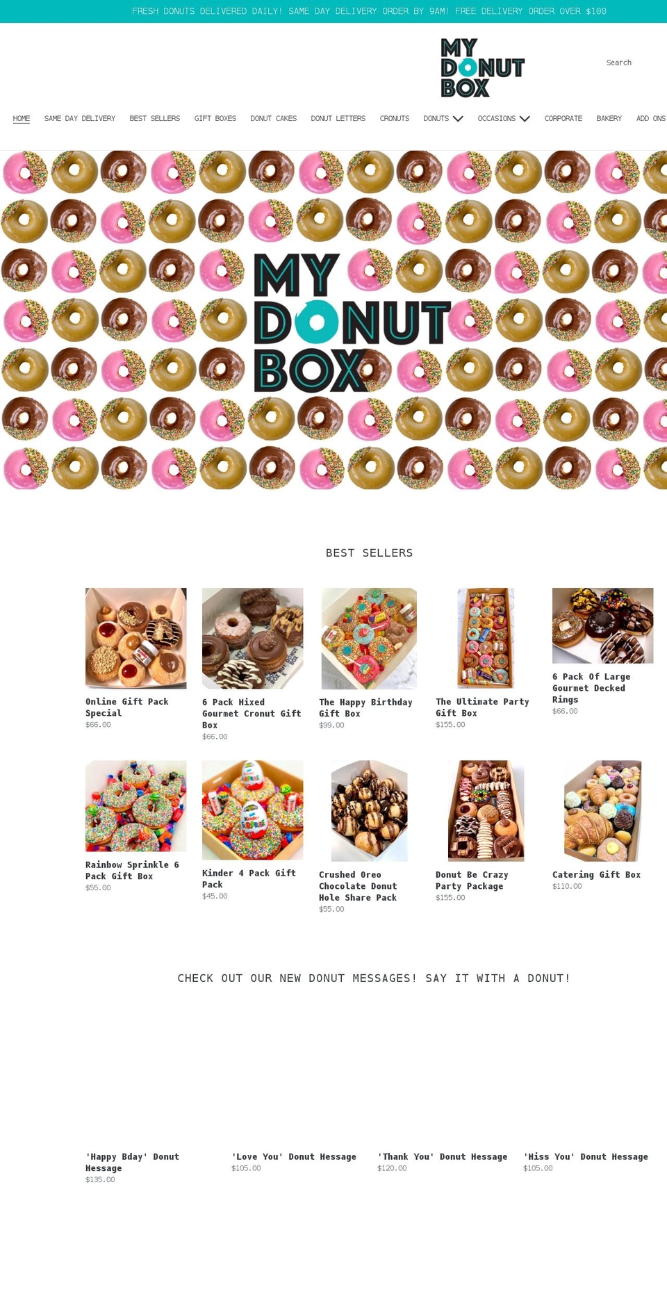 mydonutbox.com shopify website screenshot