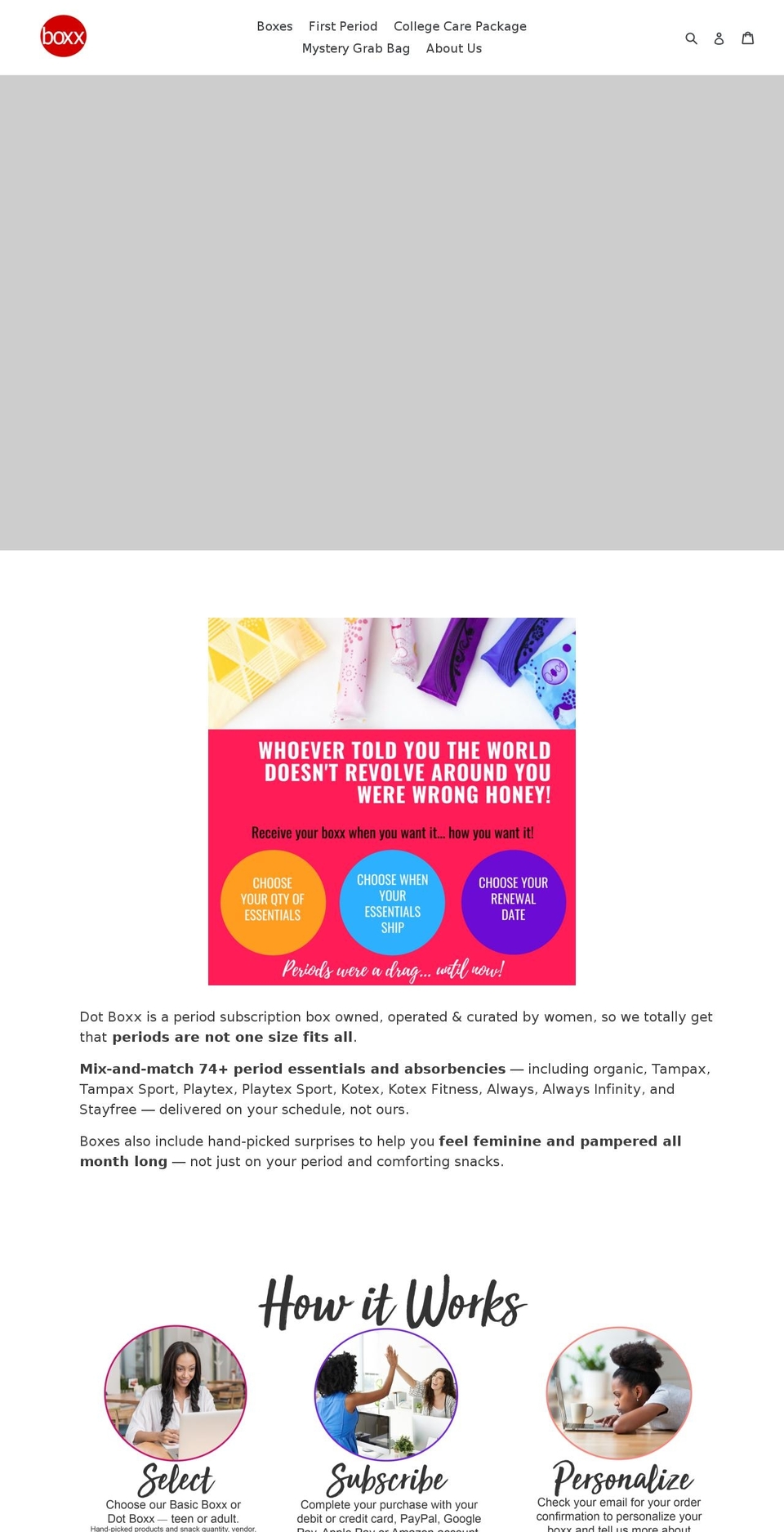 mydotboxx.com shopify website screenshot