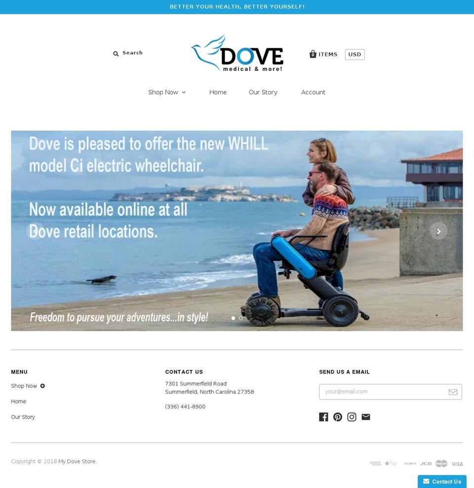 mydovestore.com shopify website screenshot