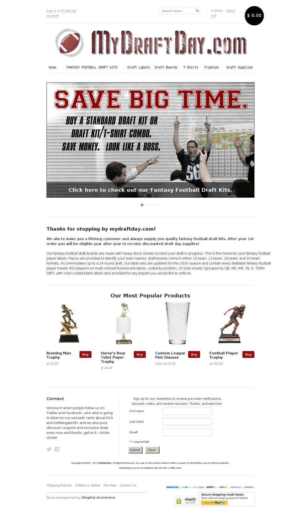 New Standard (altered) Shopify theme site example mydraftday.org