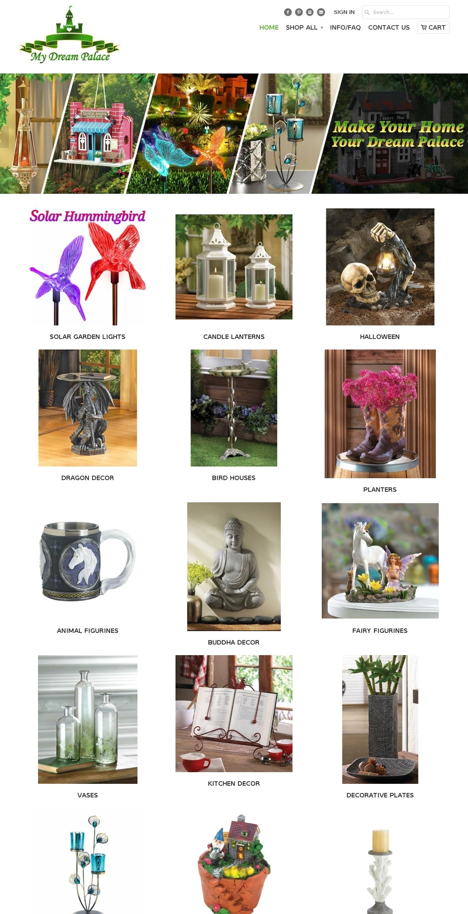 mydreampalace.com — Shopify storefront screenshot