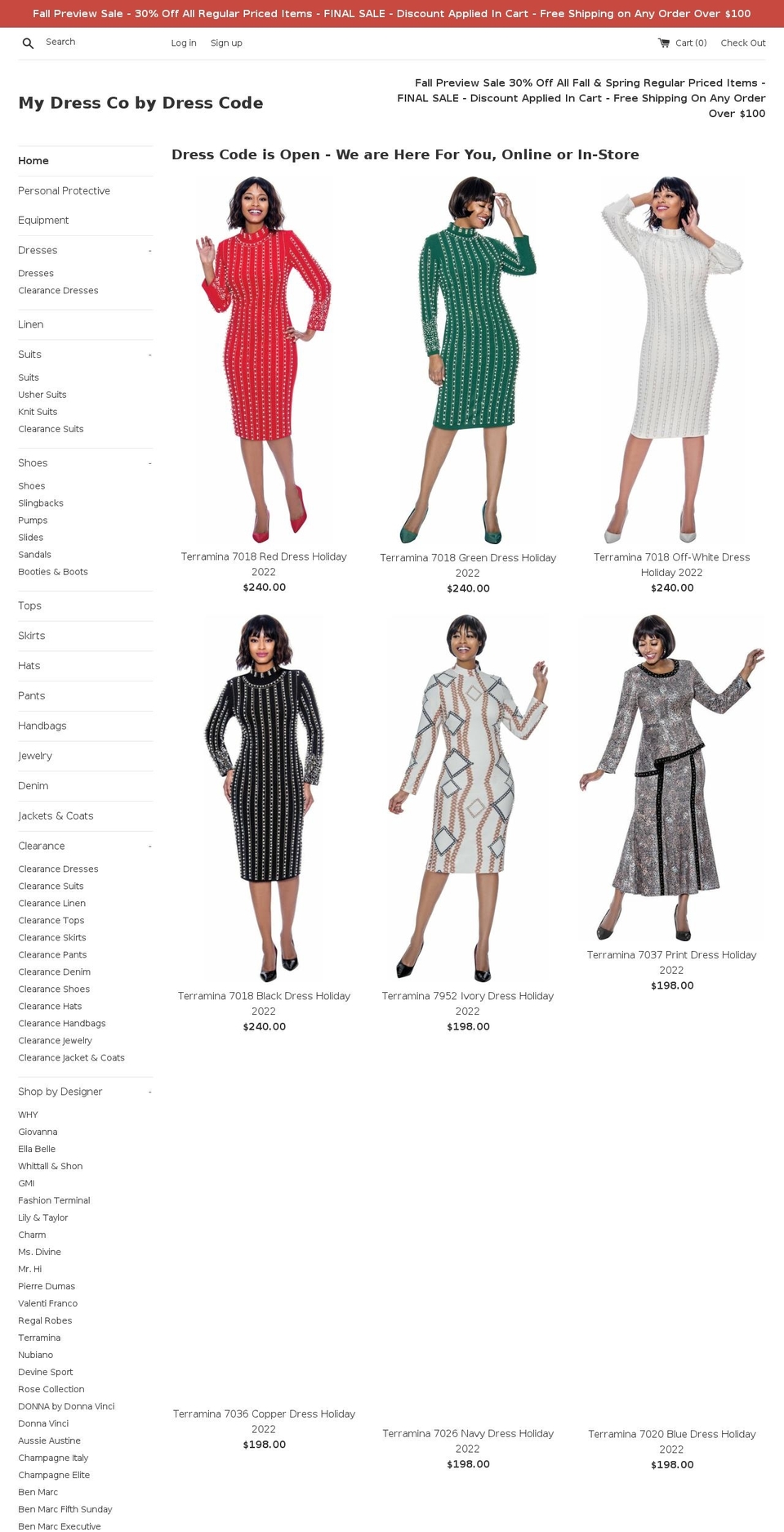 mydressco.com — Shopify storefront screenshot