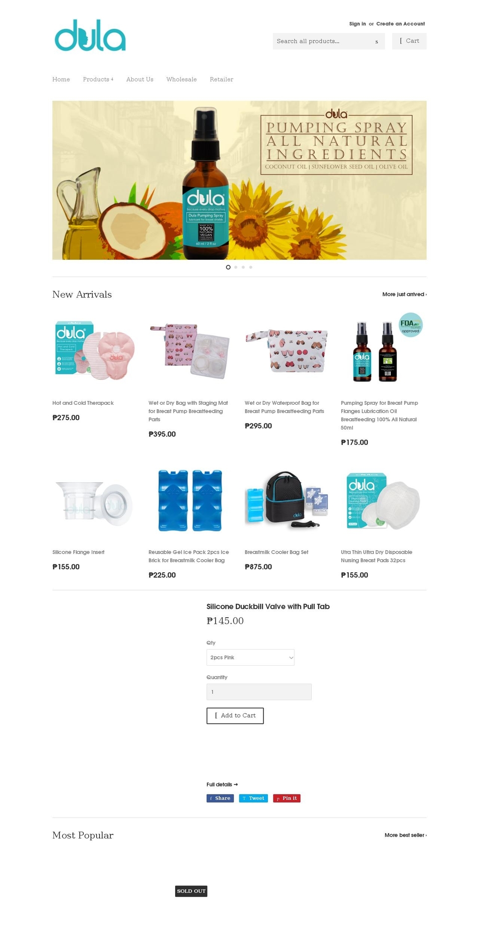 mydula.com shopify website screenshot