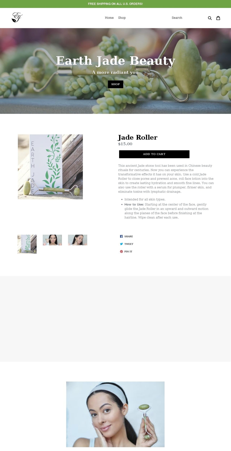 myearthjade.com shopify website screenshot