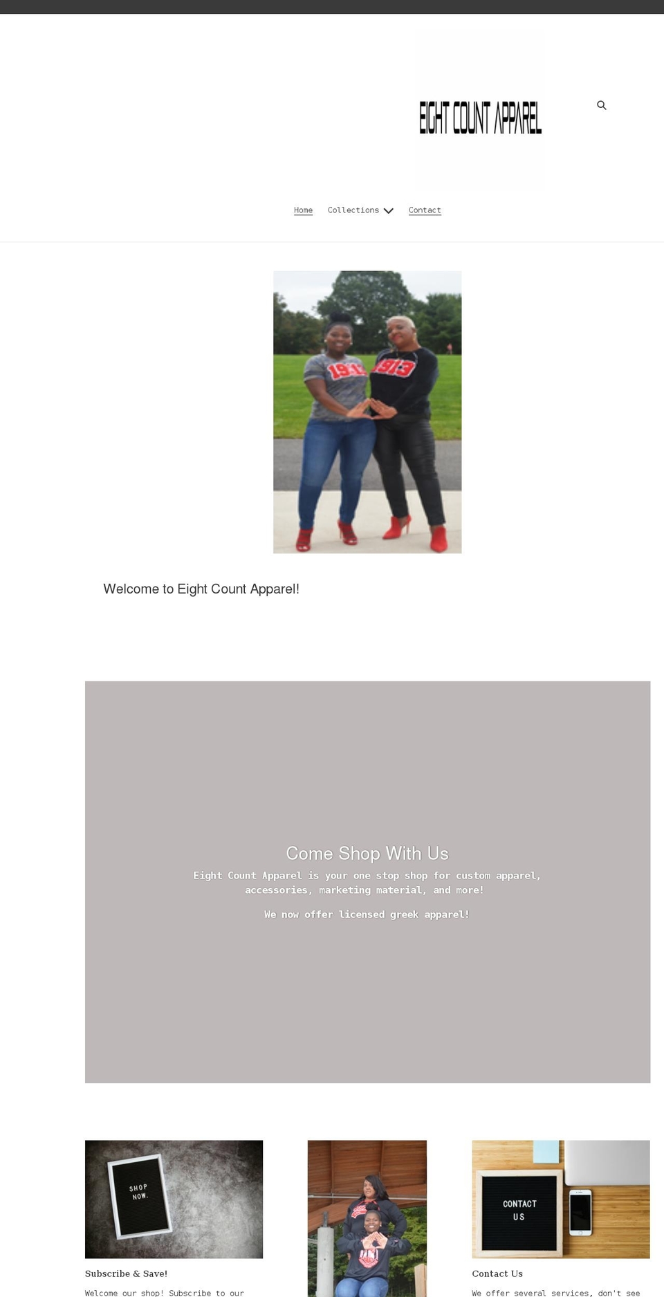 myeightcountapparel.com shopify website screenshot