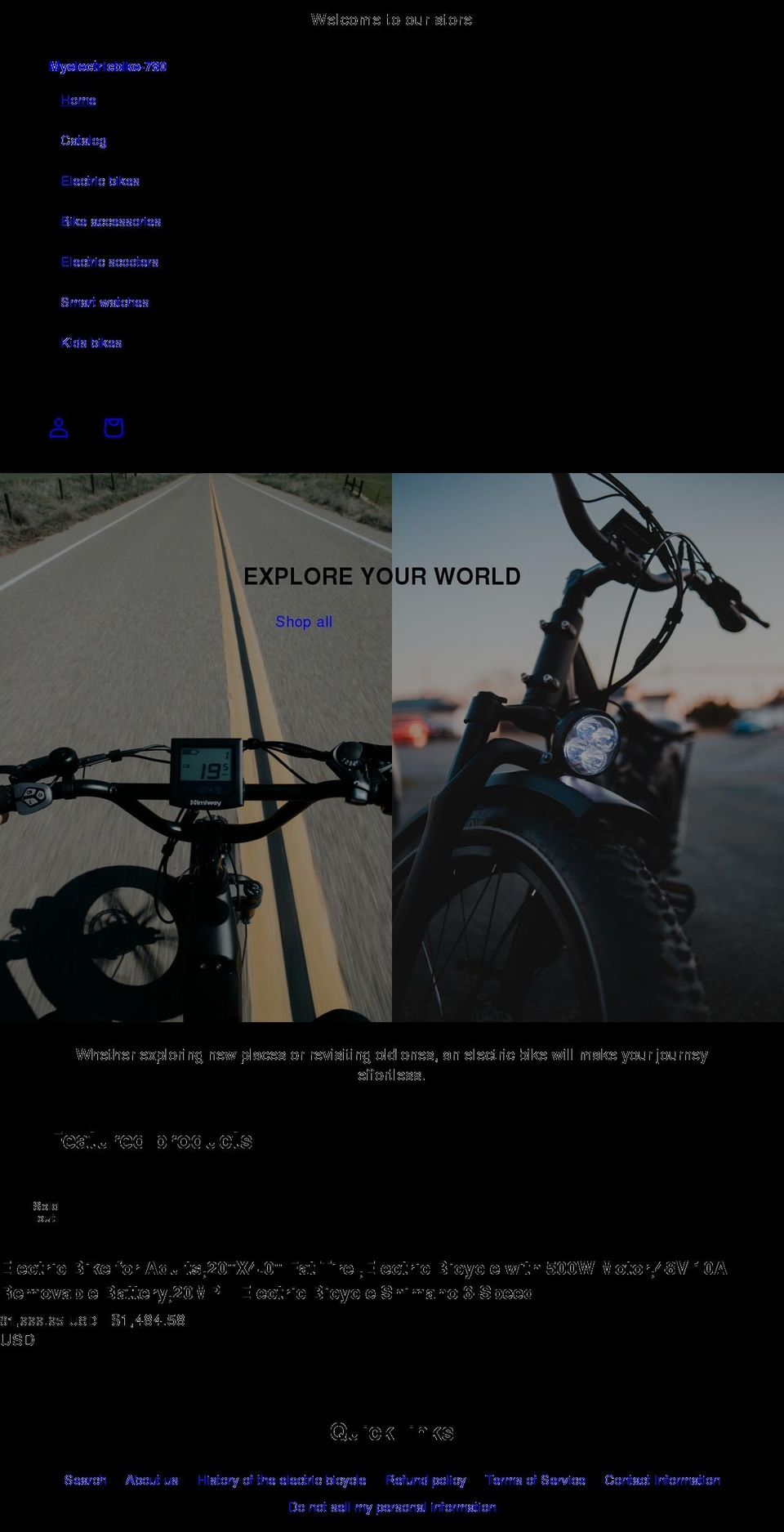 myelectricbike.net shopify website screenshot