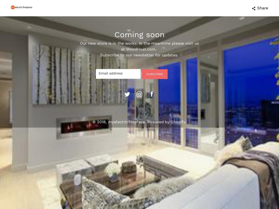 myelectricfireplace.com — Shopify storefront screenshot