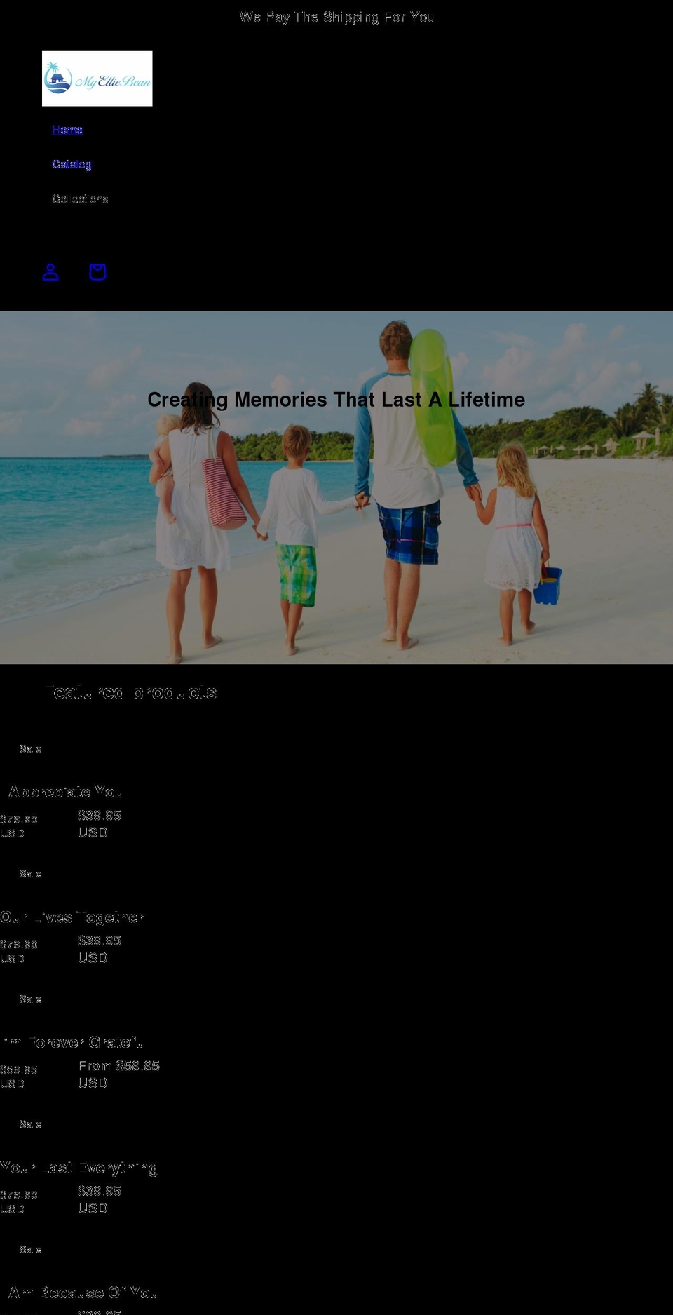 myelliebean.com — Shopify storefront screenshot