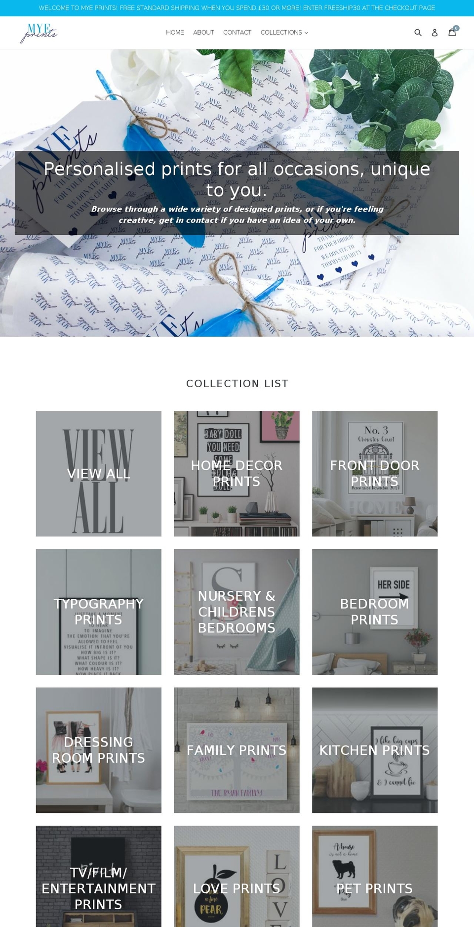 myeprints.com — Shopify store on .com