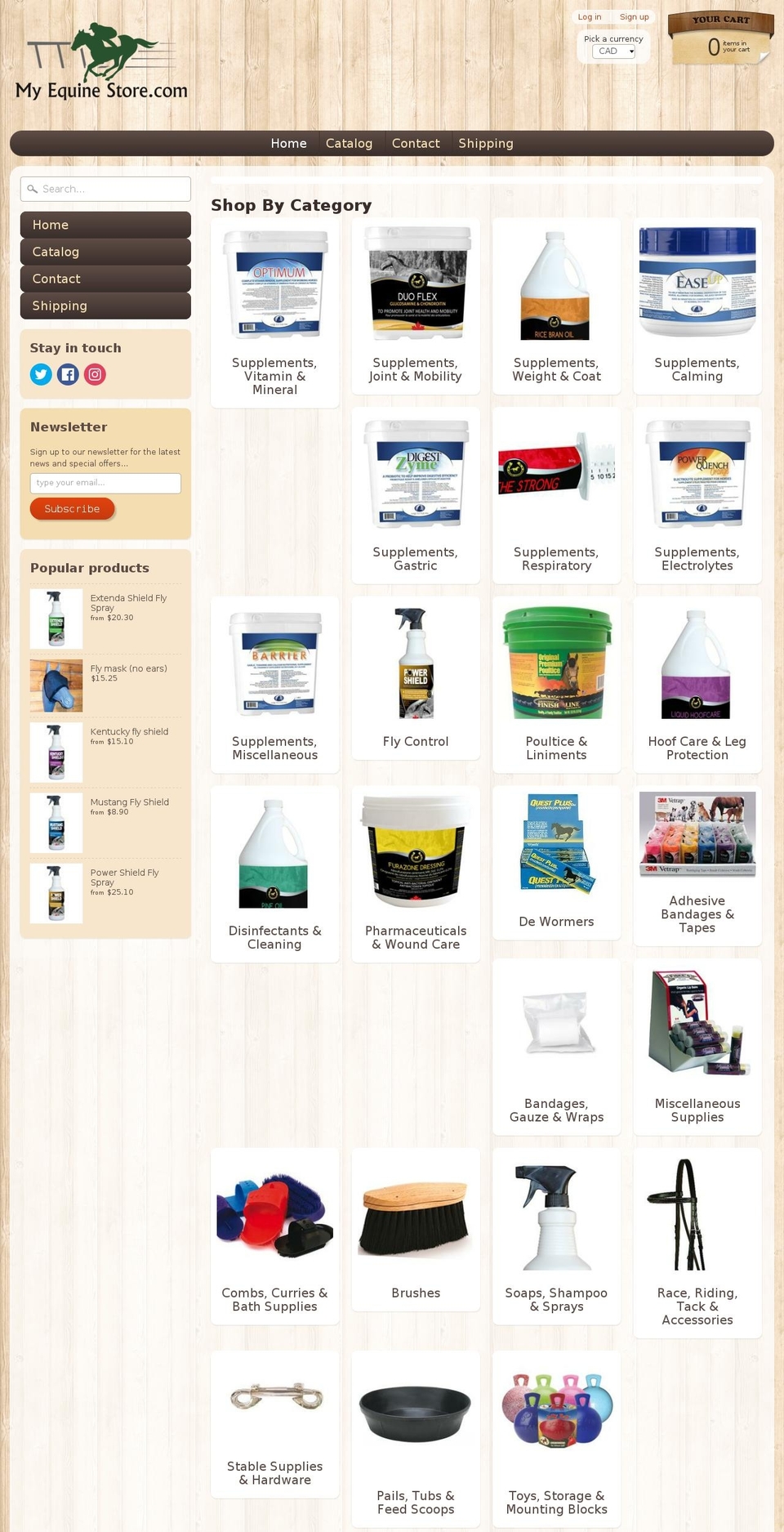myequinestore.com shopify website screenshot