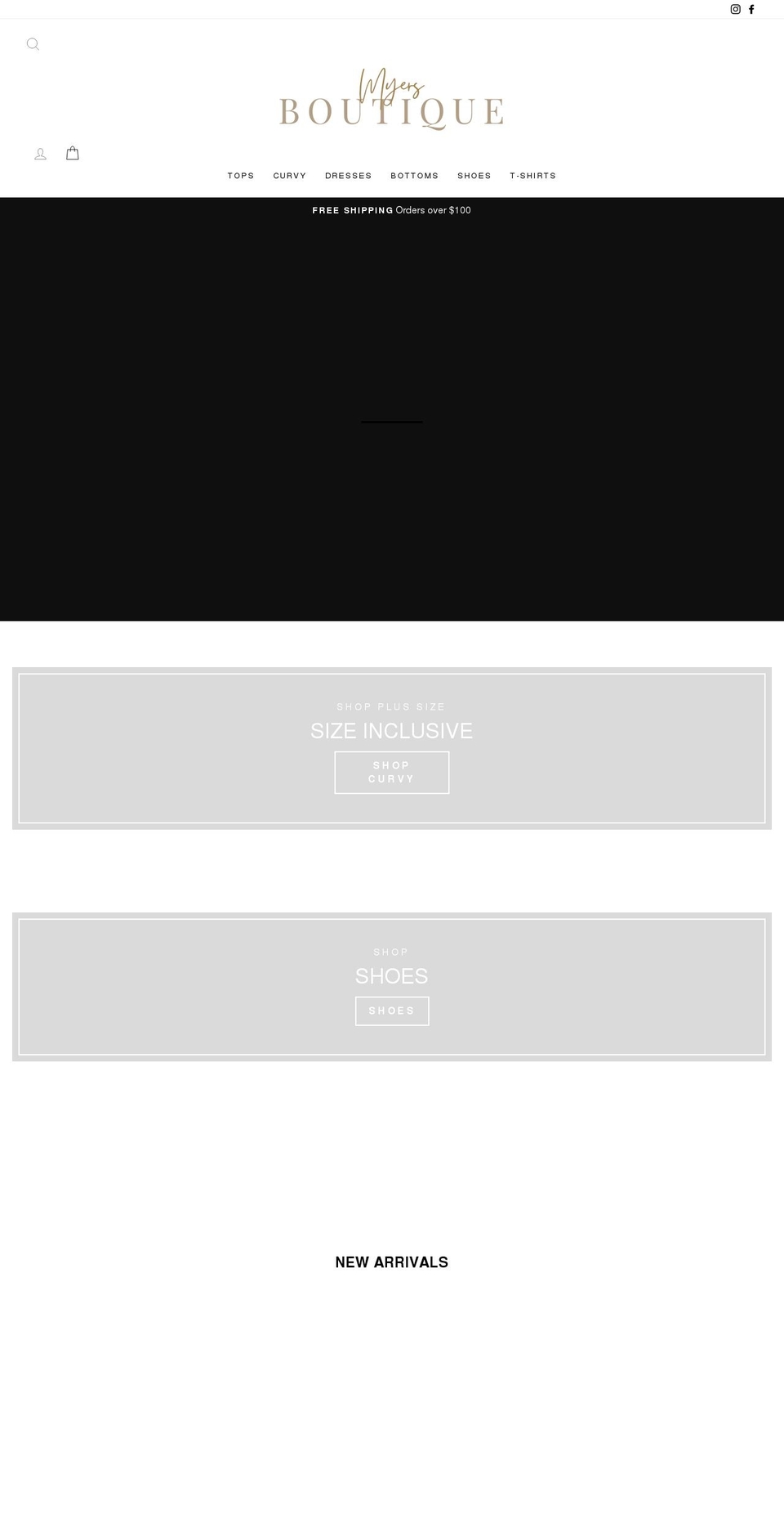 myersboutique.com — Shopify storefront screenshot