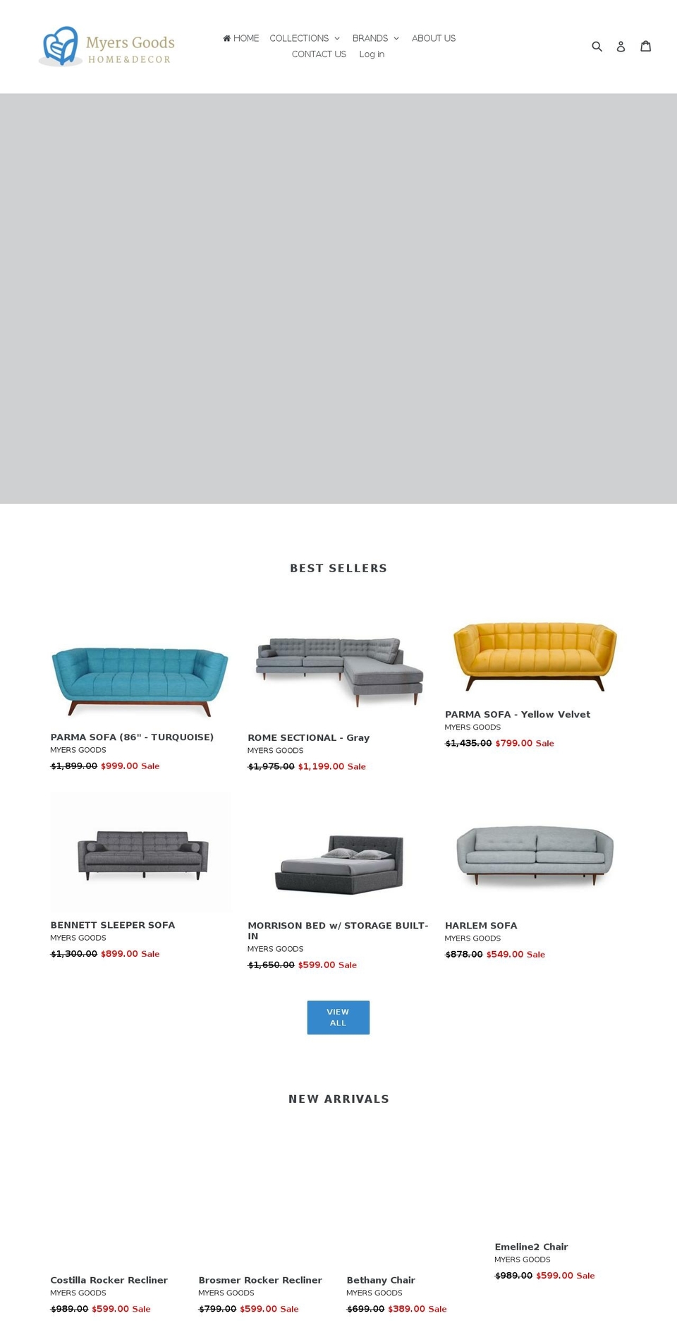 myersgoods.com shopify website screenshot