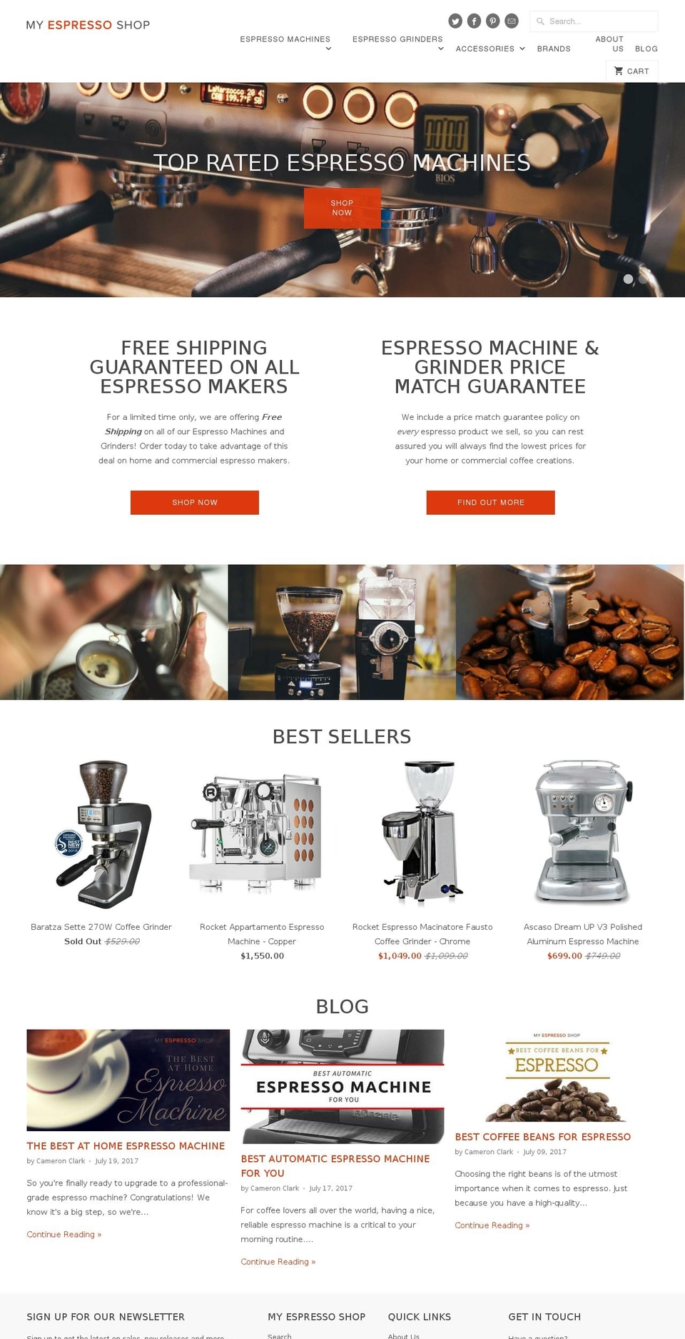 DSL Design Shopify theme site example myespressoshop.com