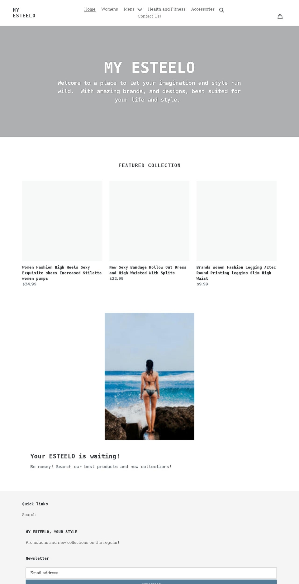 myesteelo.com shopify website screenshot