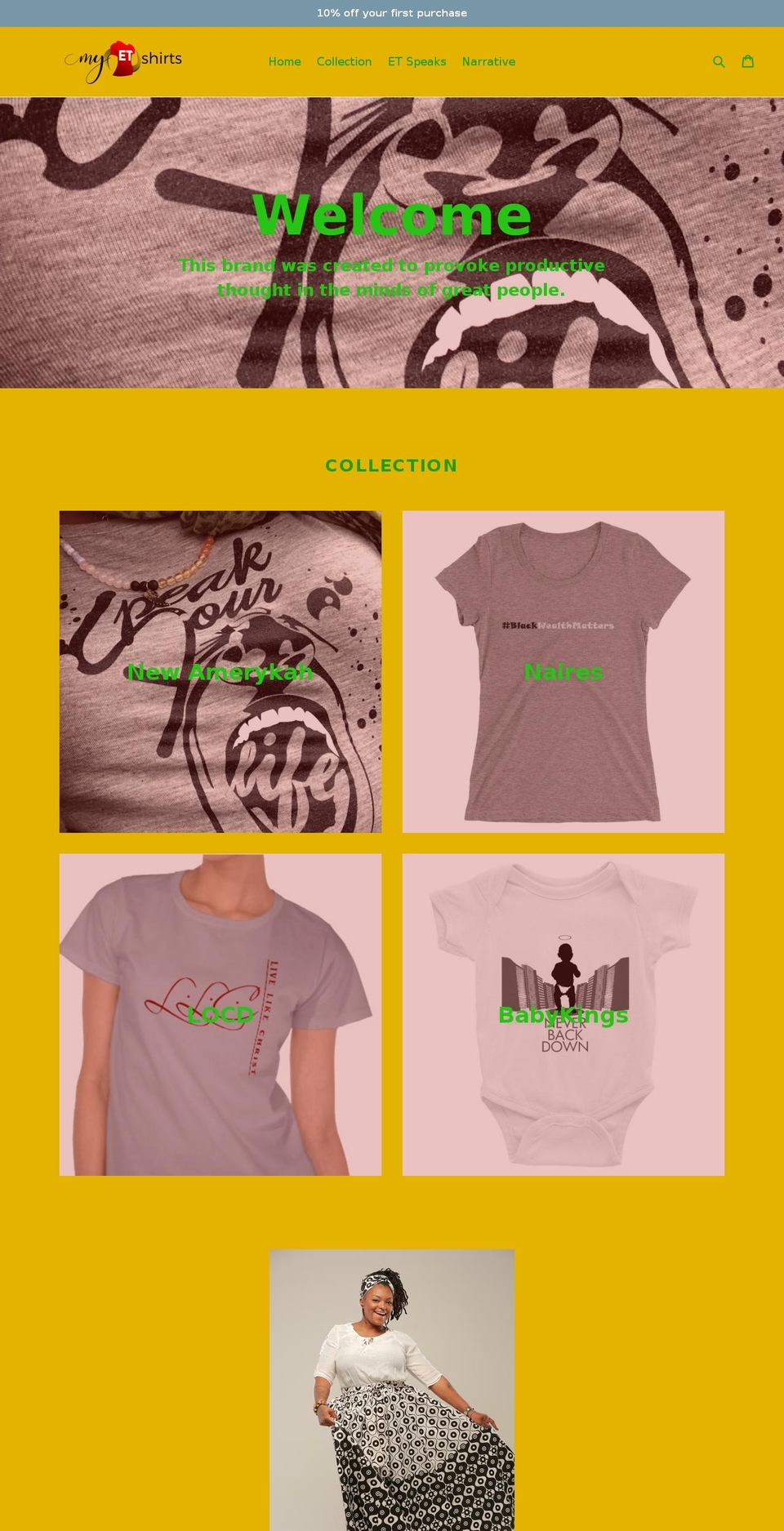 myetshirts.com — Shopify storefront screenshot