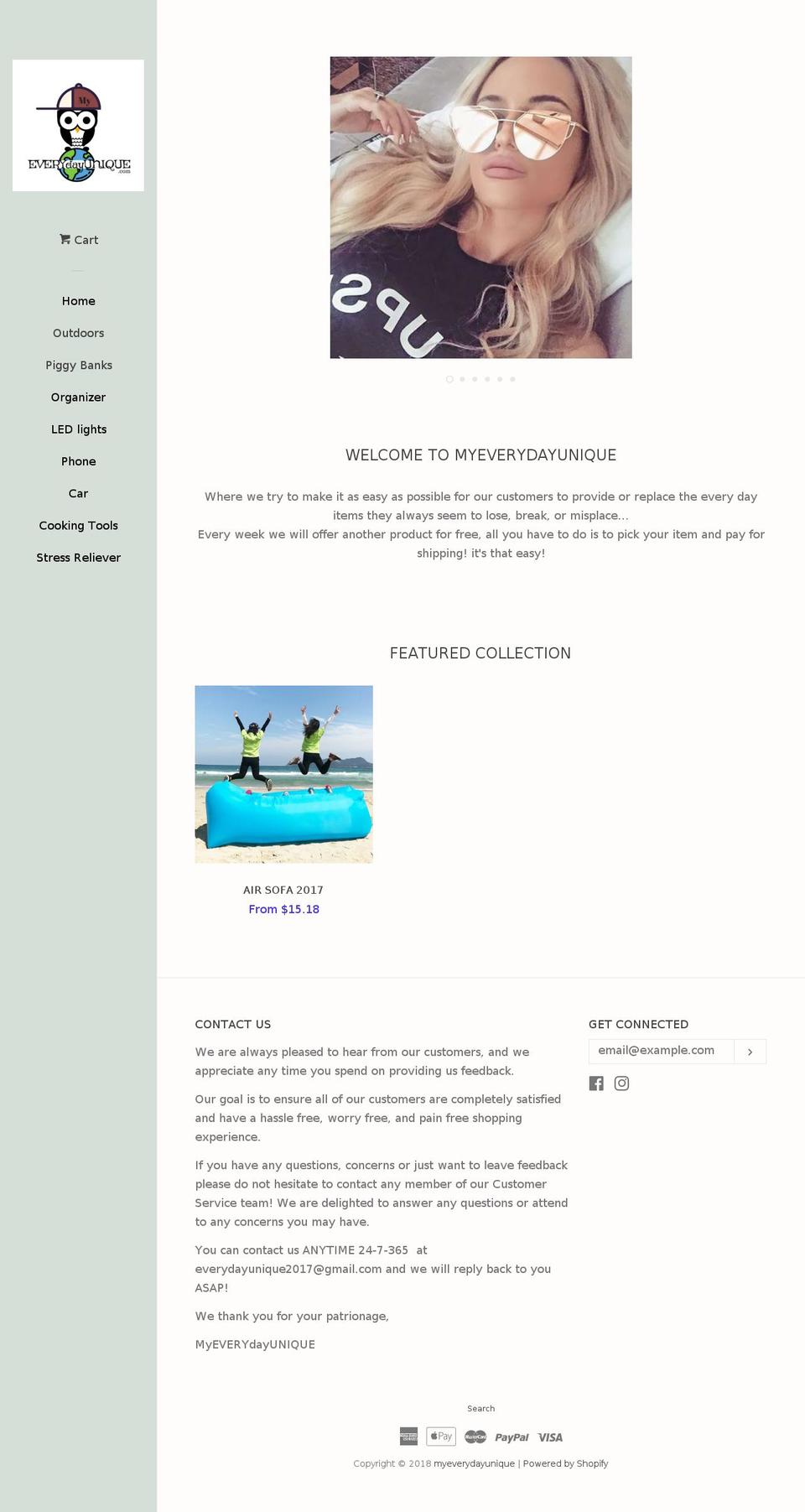myeverydayunique.com — Shopify storefront screenshot