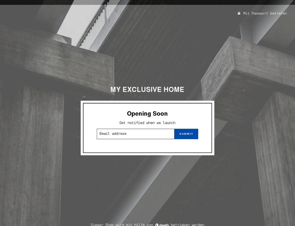 myexclusivehome.com shopify website screenshot