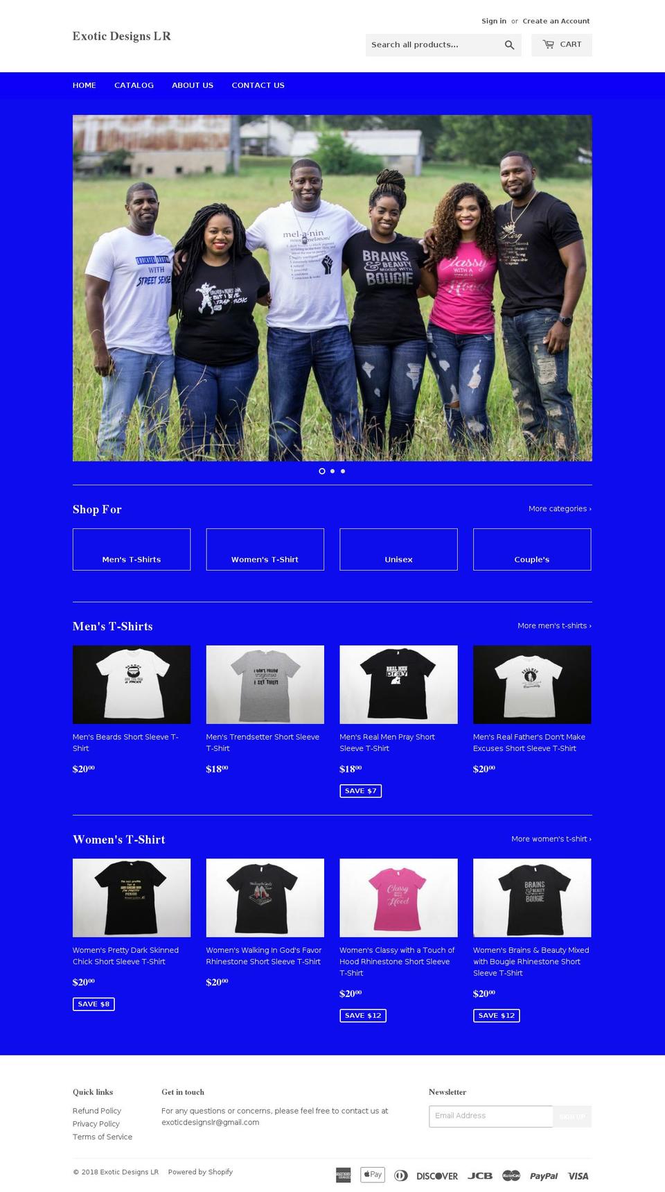 myexoticdesigns.com — Shopify storefront screenshot