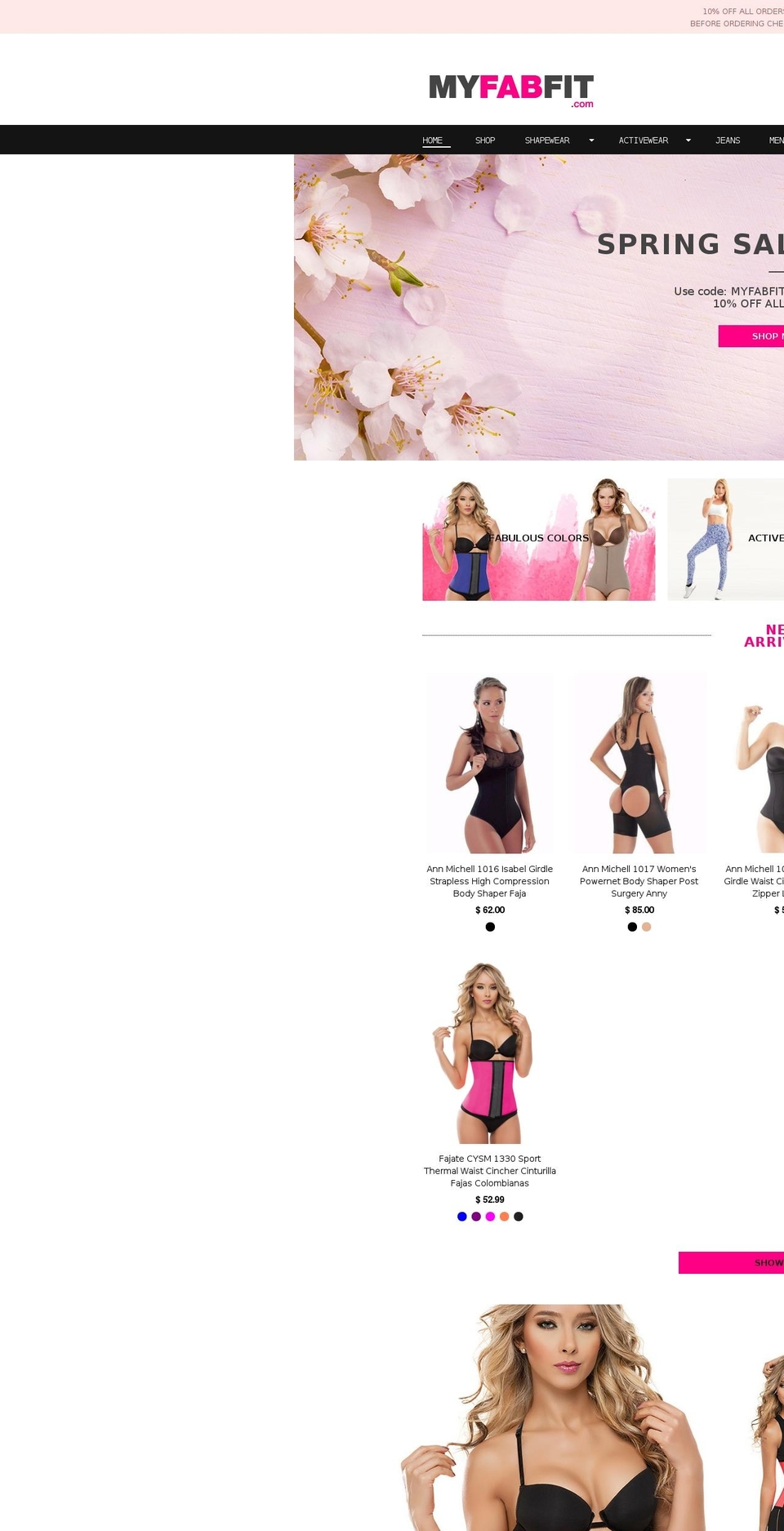 myfabfit.com shopify website screenshot