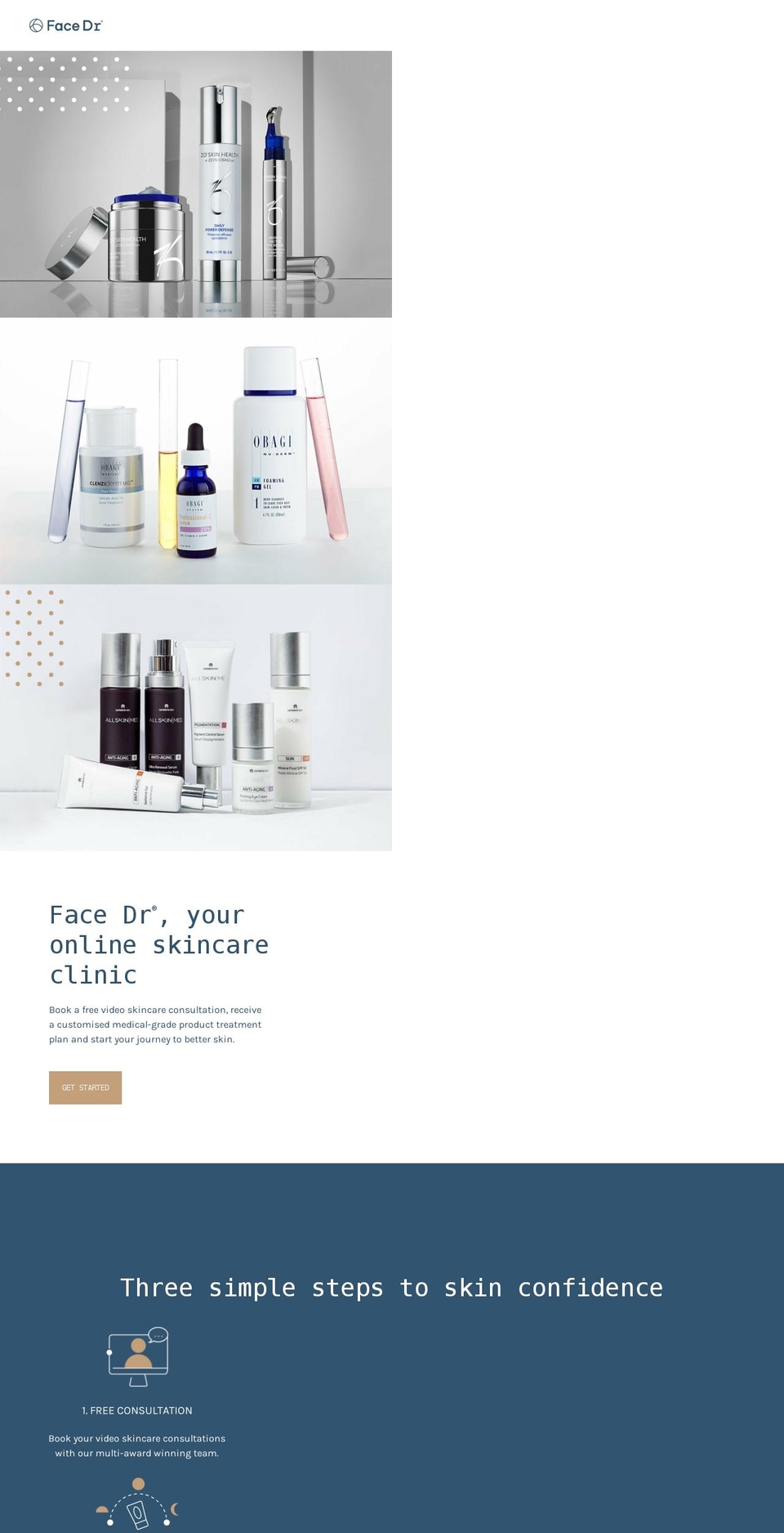 myfacedr.com shopify website screenshot