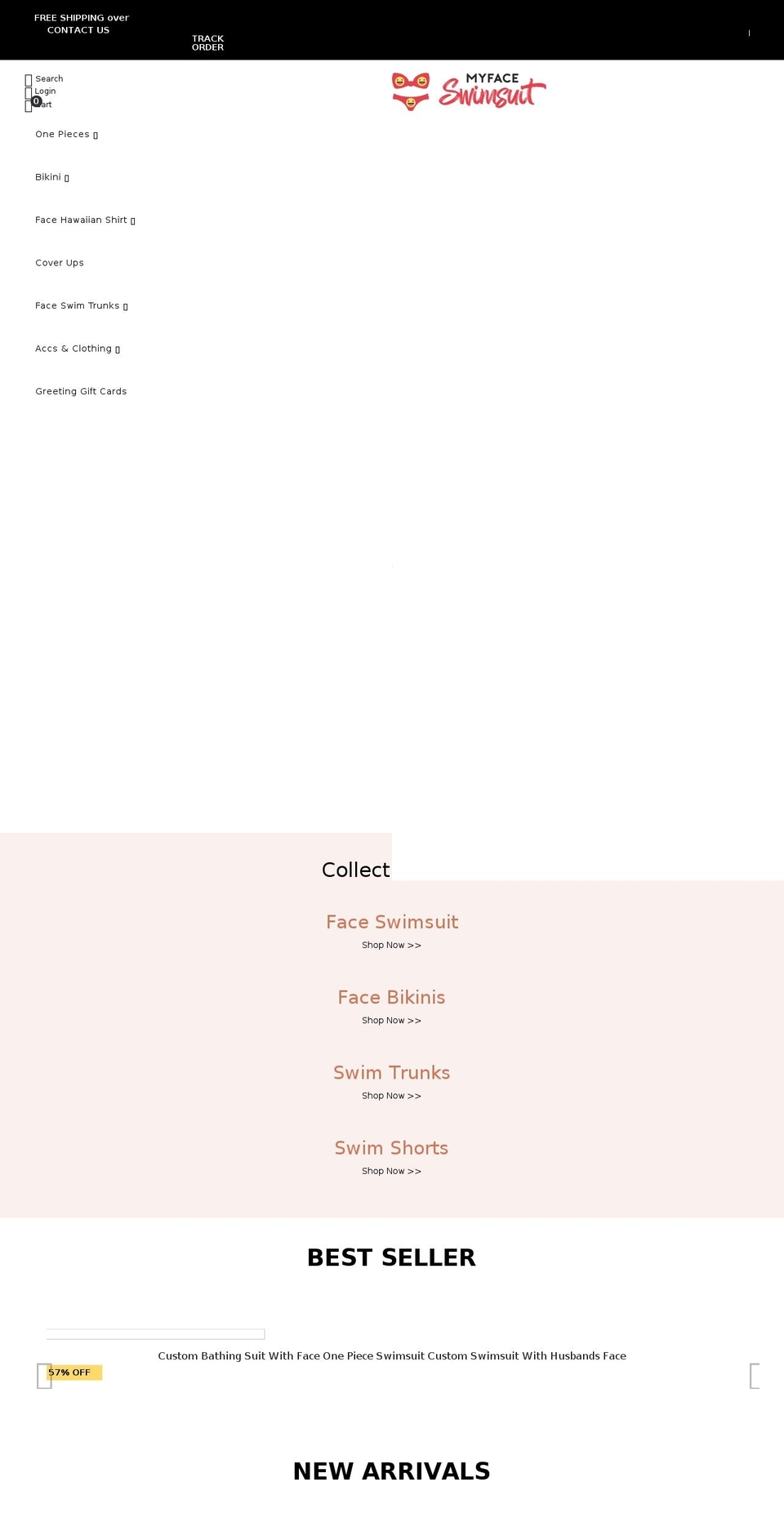 myfaceswimsuit.com shopify website screenshot