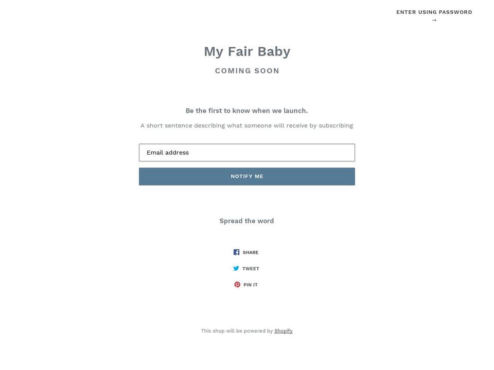 myfairbaby.net shopify website screenshot