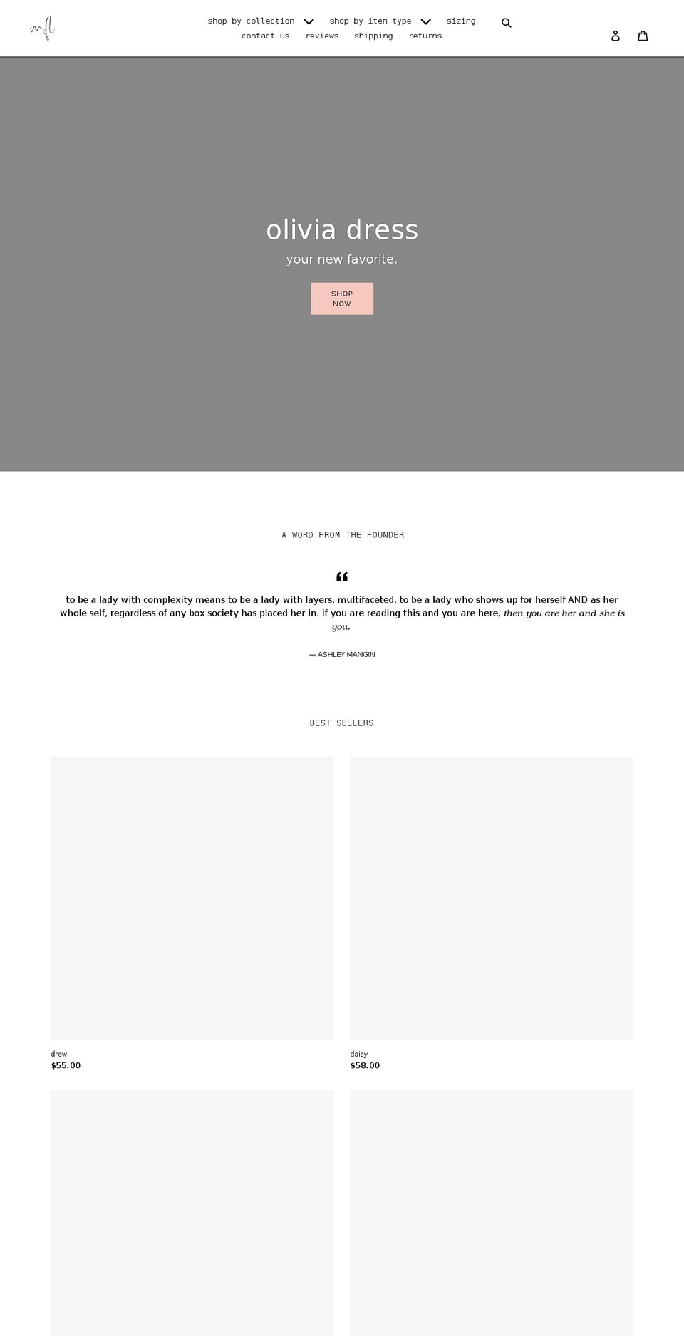 myfairladyshoppe.com shopify website screenshot