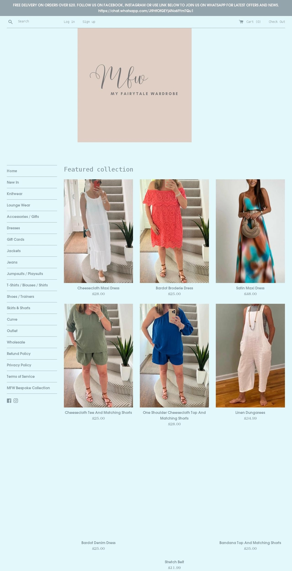 myfairytalewardrobe.co.uk shopify website screenshot