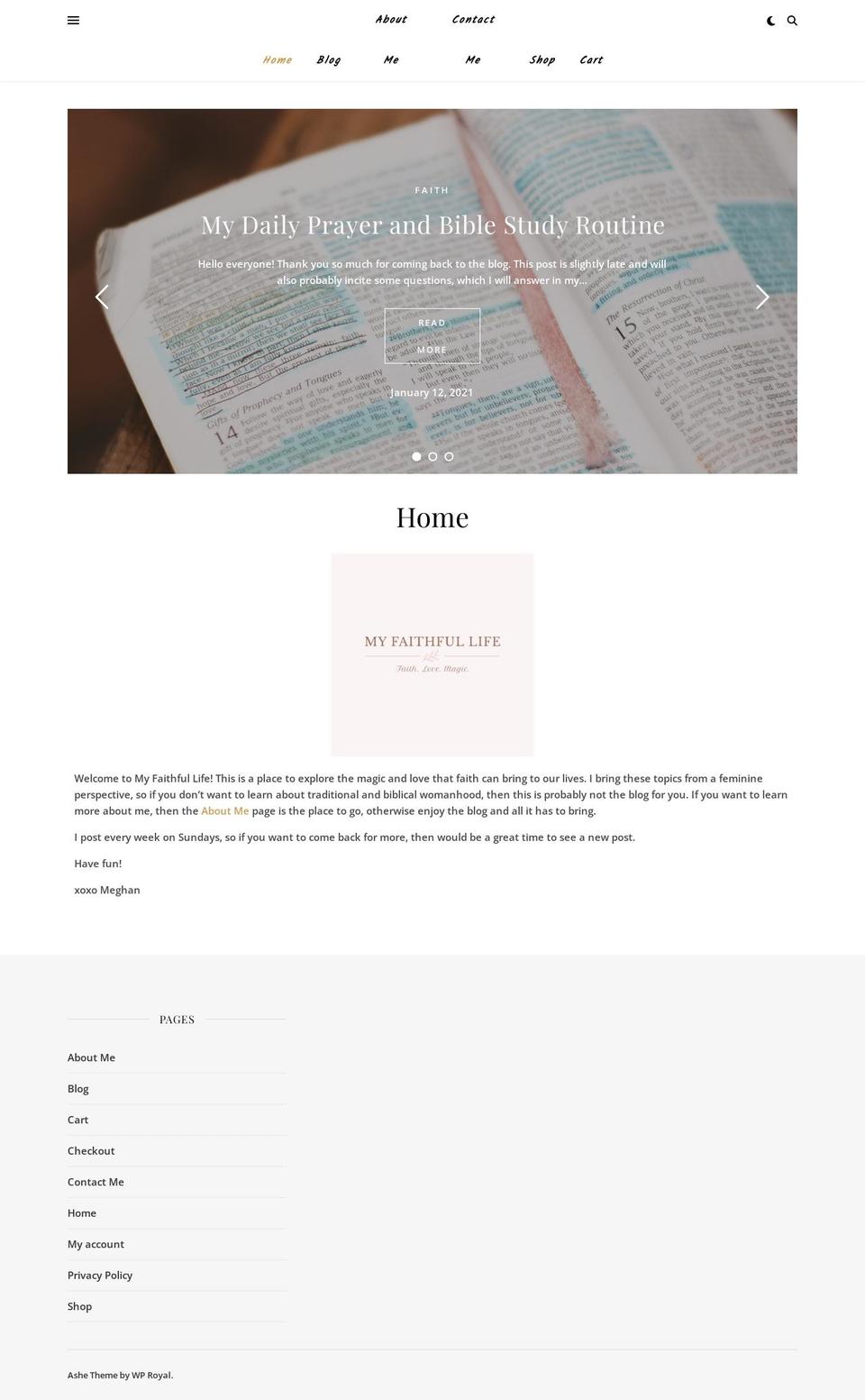myfaithfullife.com — Shopify storefront screenshot