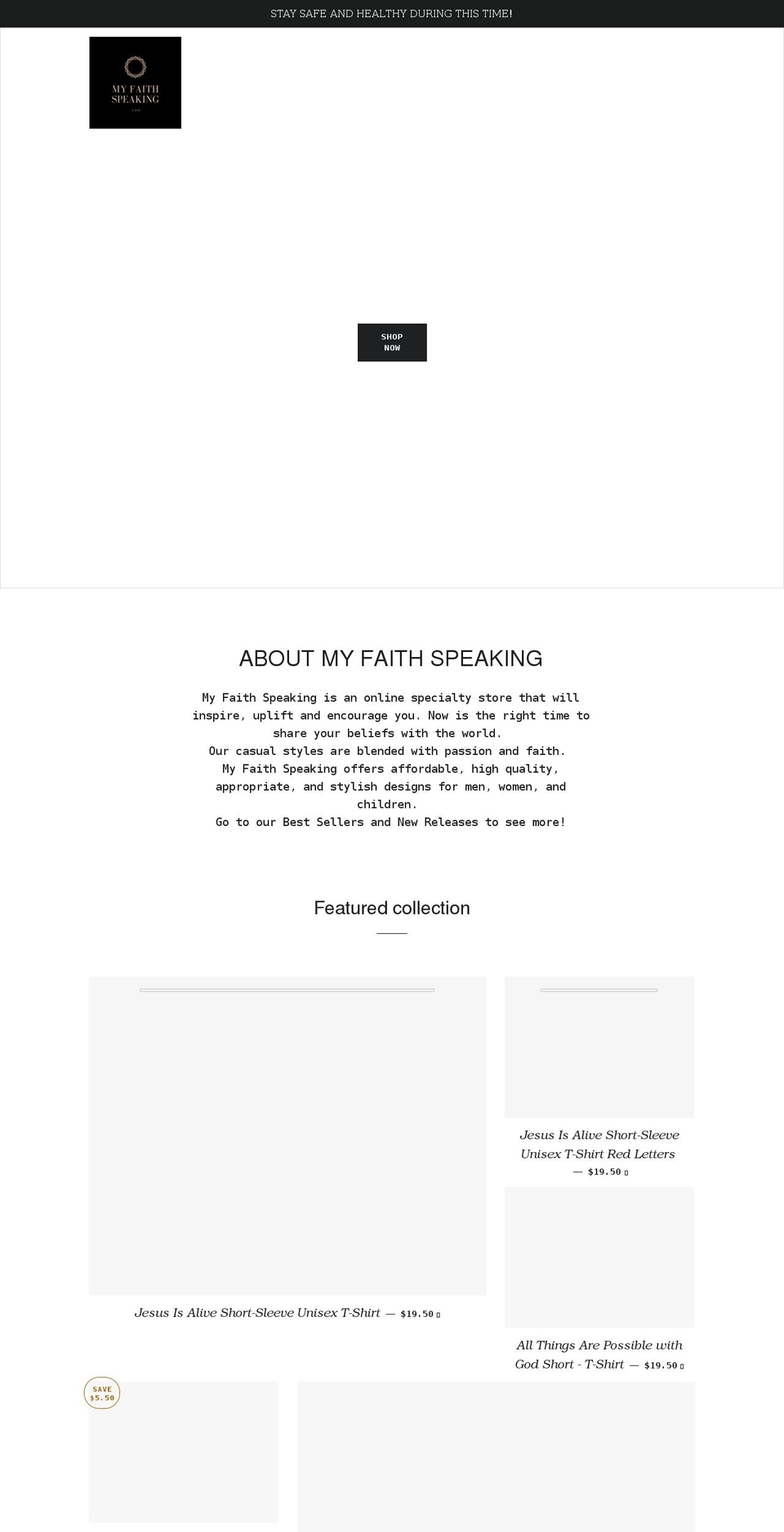 myfaithspeaking.com shopify website screenshot