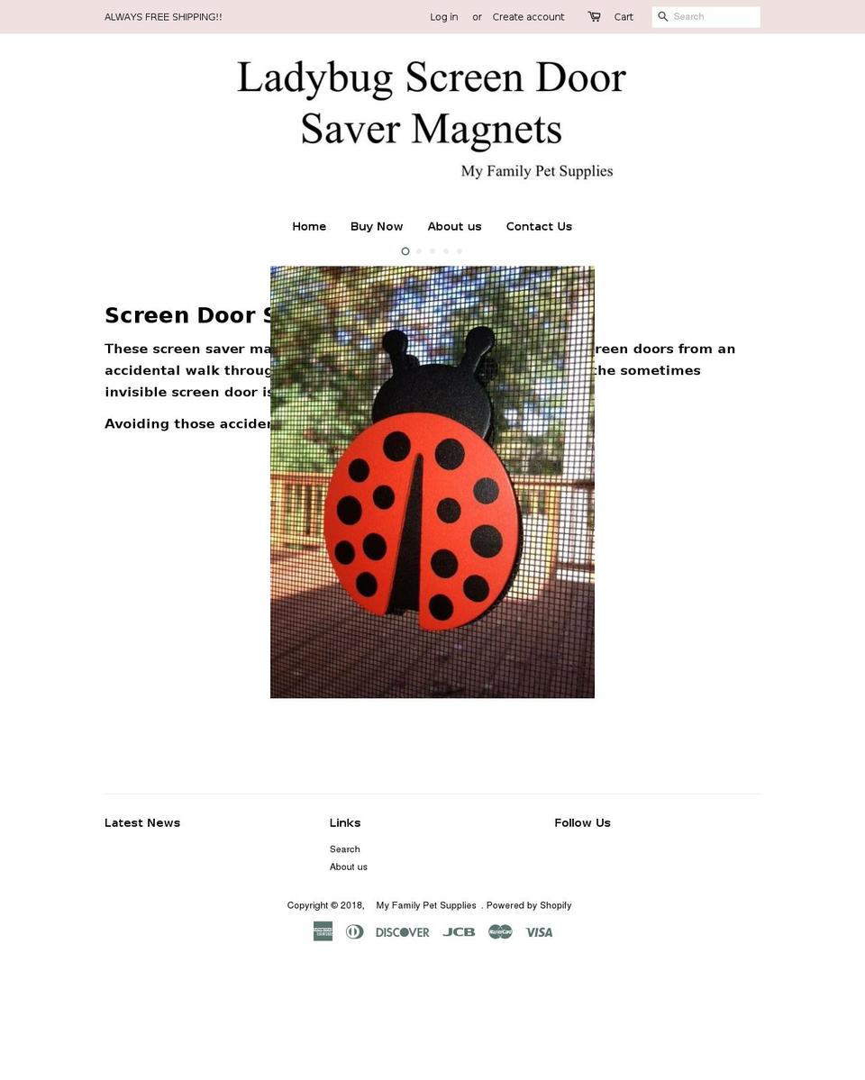 myfamilypetsupplies.com — Shopify storefront screenshot