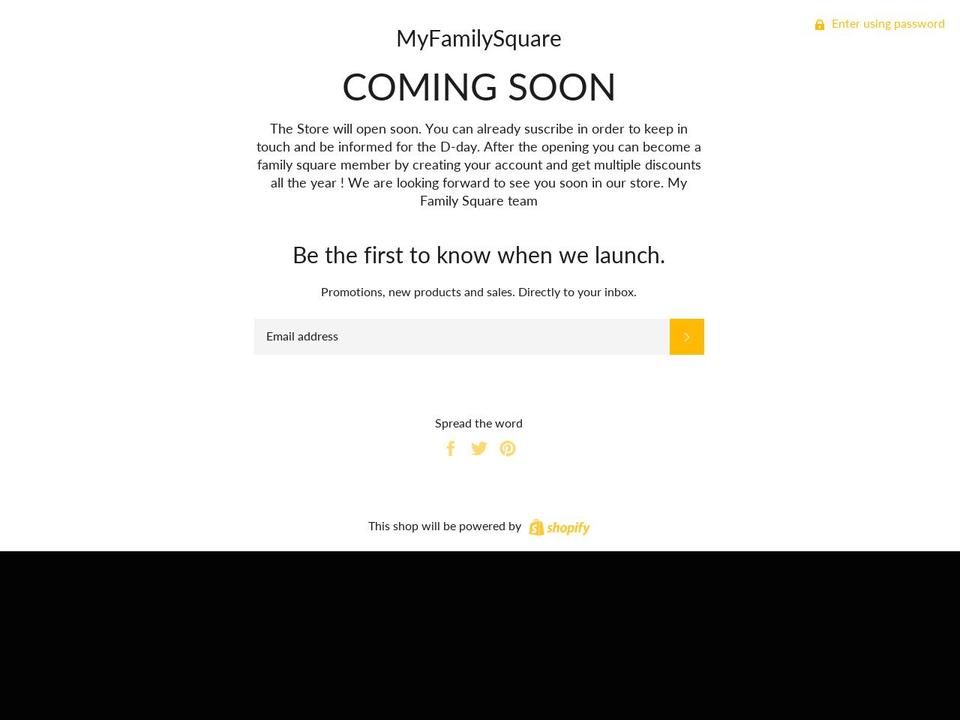 myfamilysquare.com — Shopify storefront screenshot