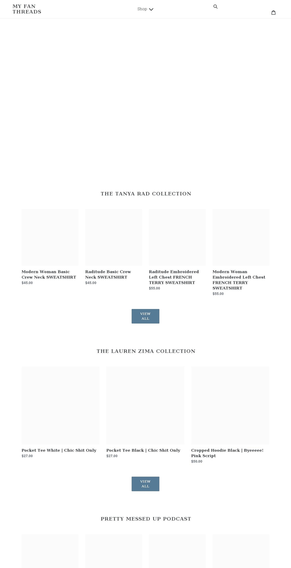myfanthreads.com shopify website screenshot