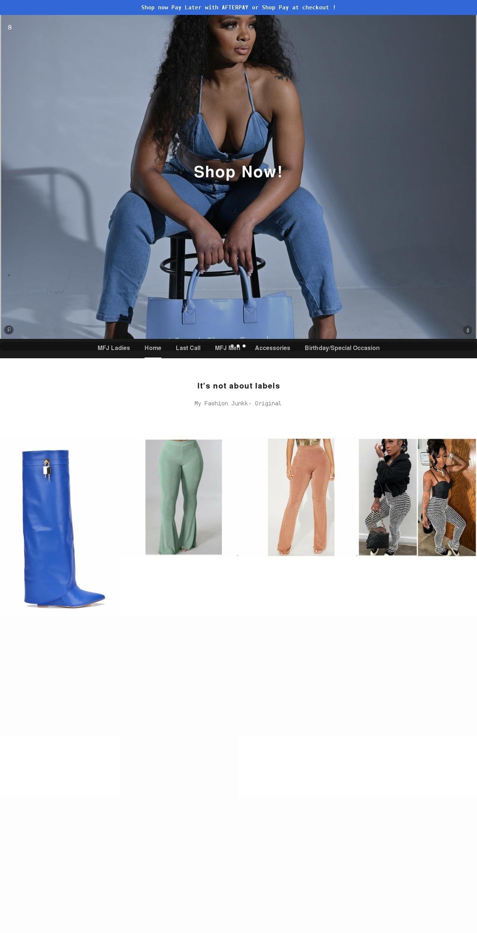 myfashionjunkk.com shopify website screenshot
