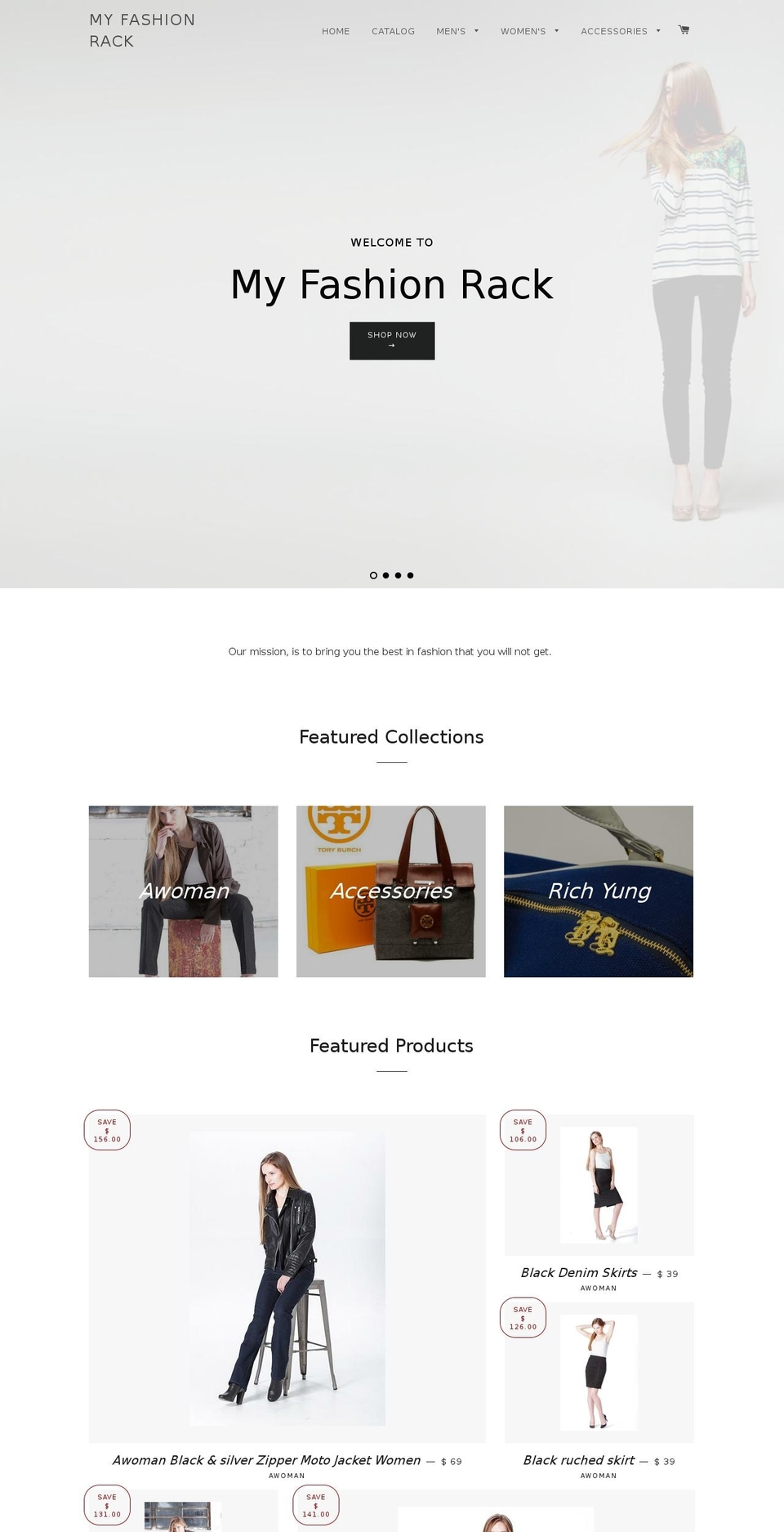 myfashionrack.com shopify website screenshot