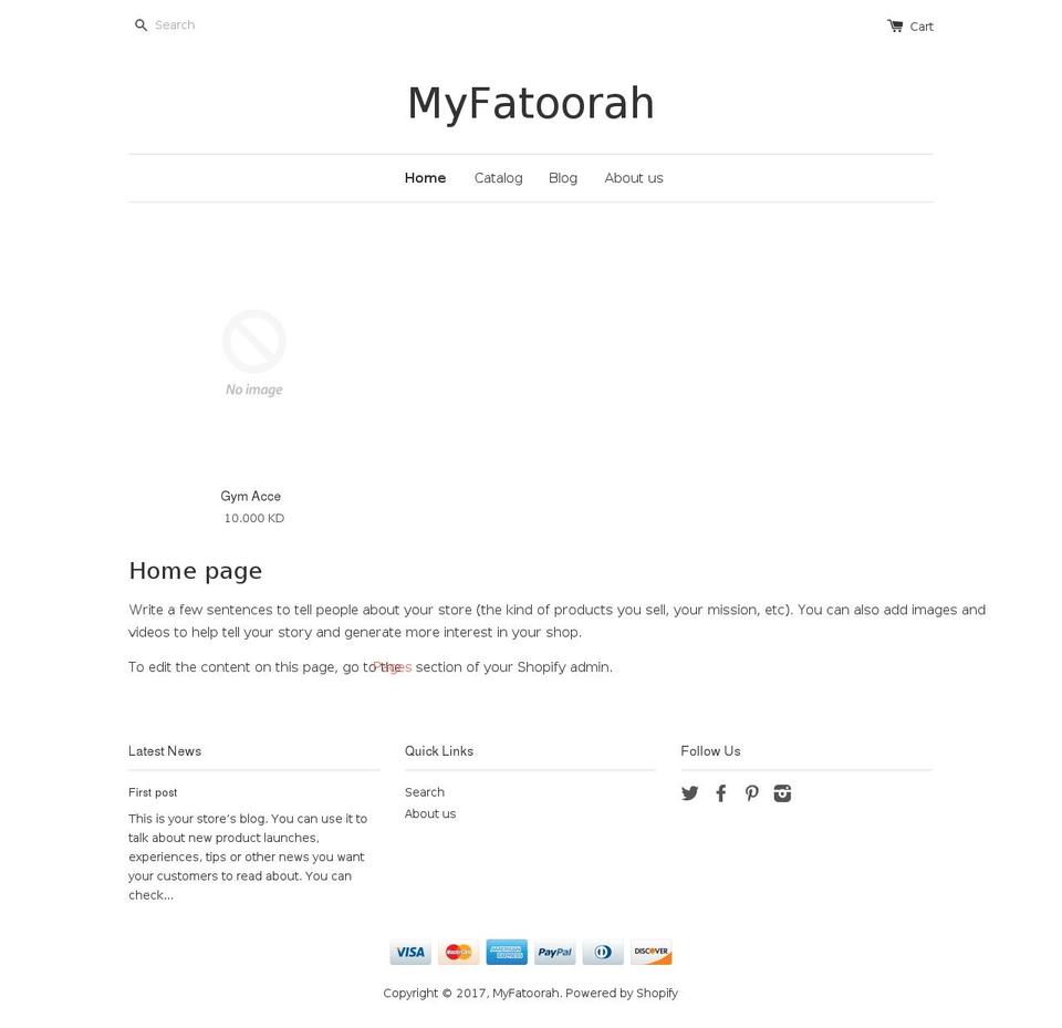 myfatoorah.myshopify.com shopify website screenshot