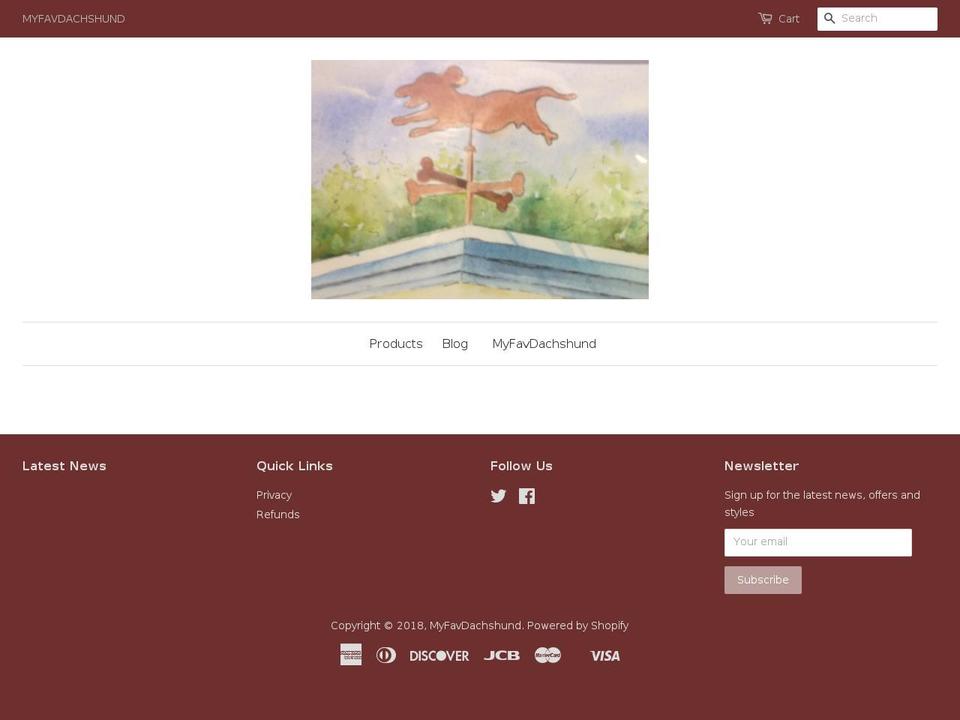 myfavdachshund.com — Shopify storefront screenshot