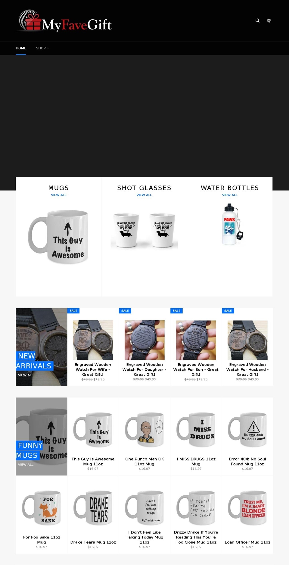 myfavegift.com — Shopify storefront screenshot