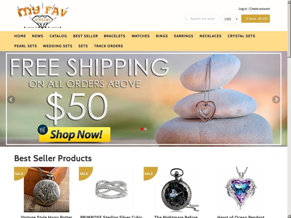myfavejewelry.com shopify website screenshot