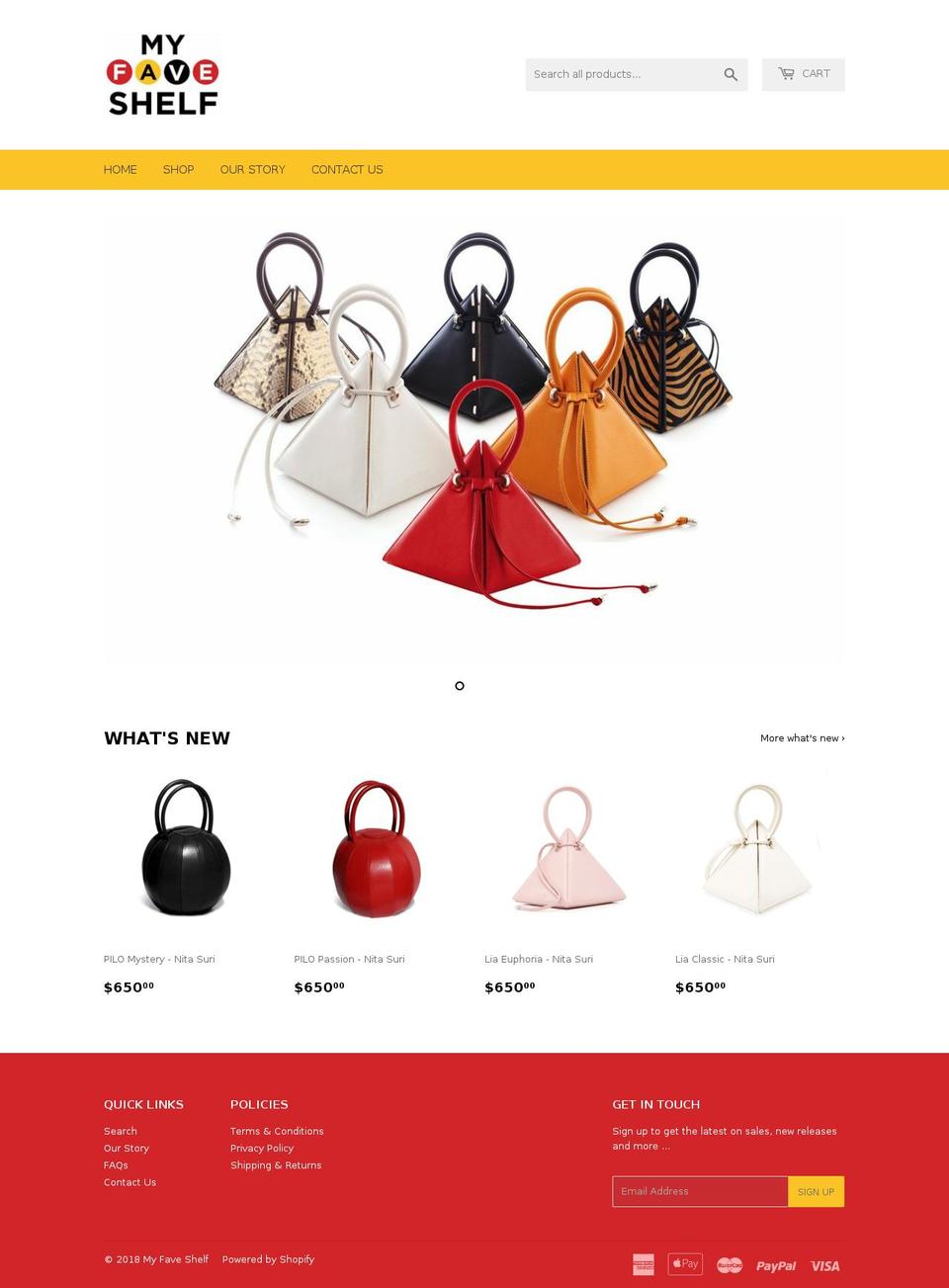 myfaveshelf.com — Shopify storefront screenshot