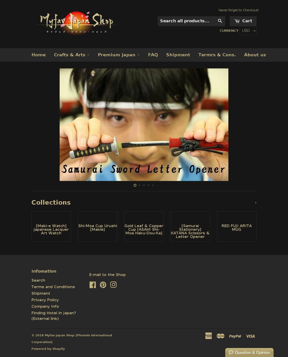 myfavjapanshop.com — Shopify storefront screenshot