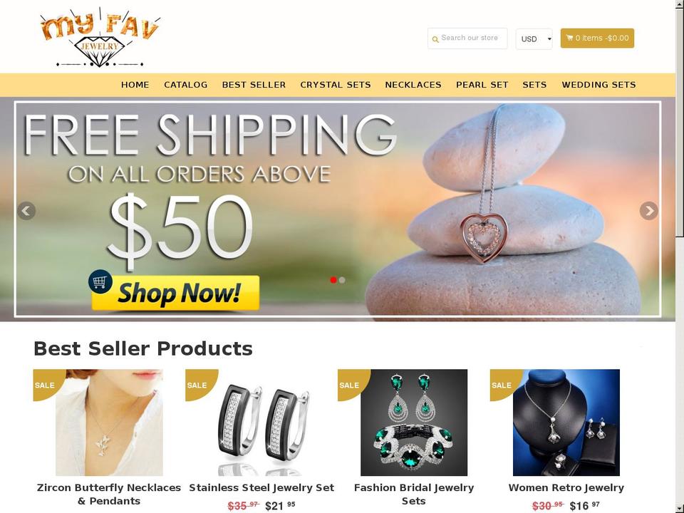 EcomClub Shopify theme site example myfavjewelry.com