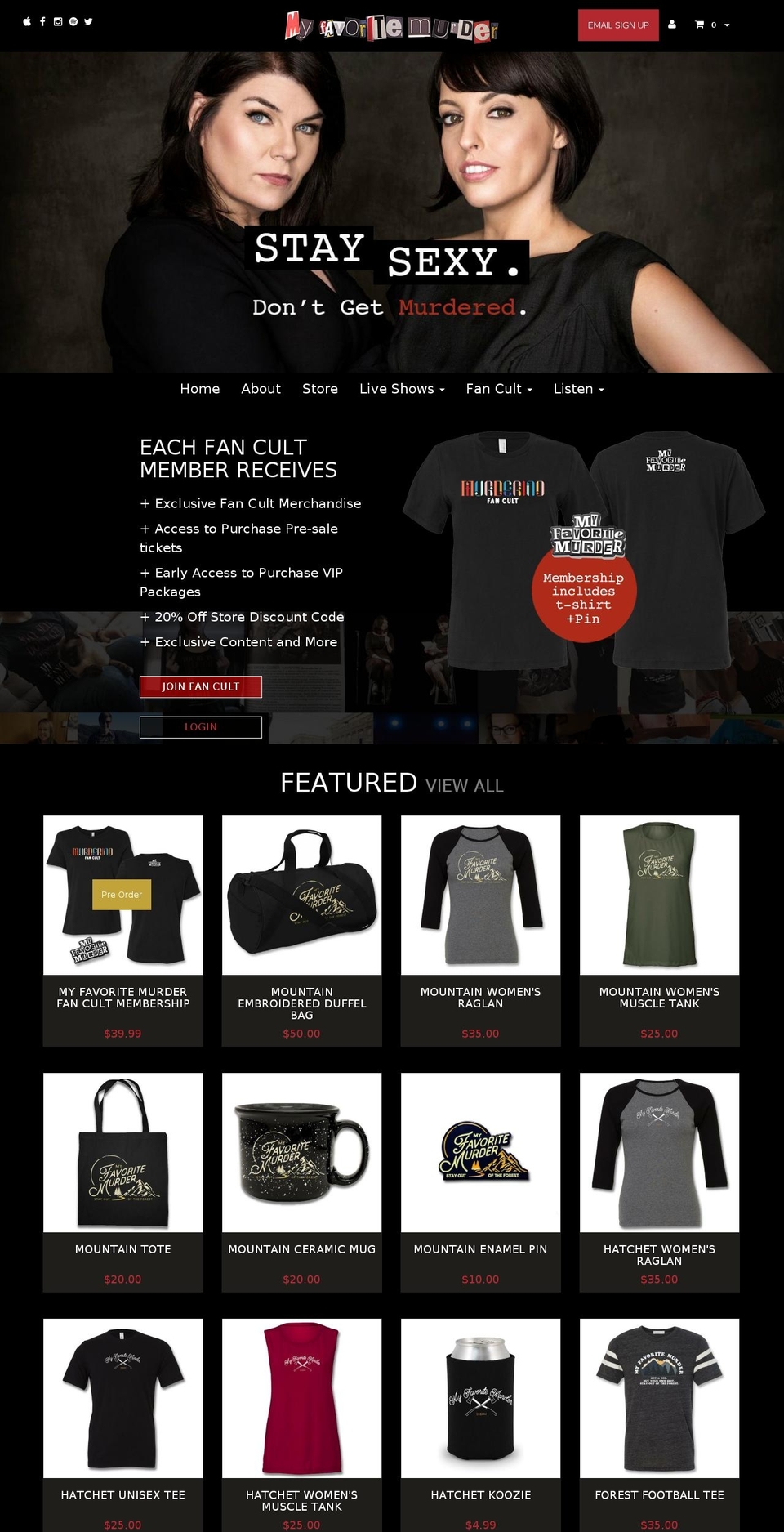 Fanclub Q2-2018 Redesign Shopify theme site example myfavoritemurder.com