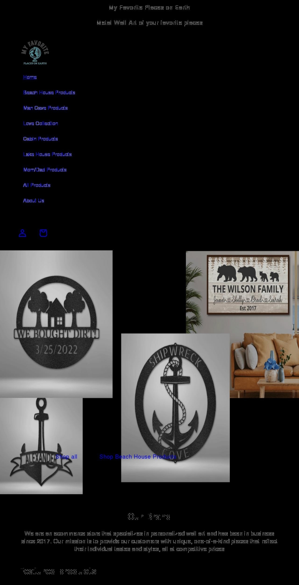 myfavoriteplacesonearth.com — Shopify storefront screenshot
