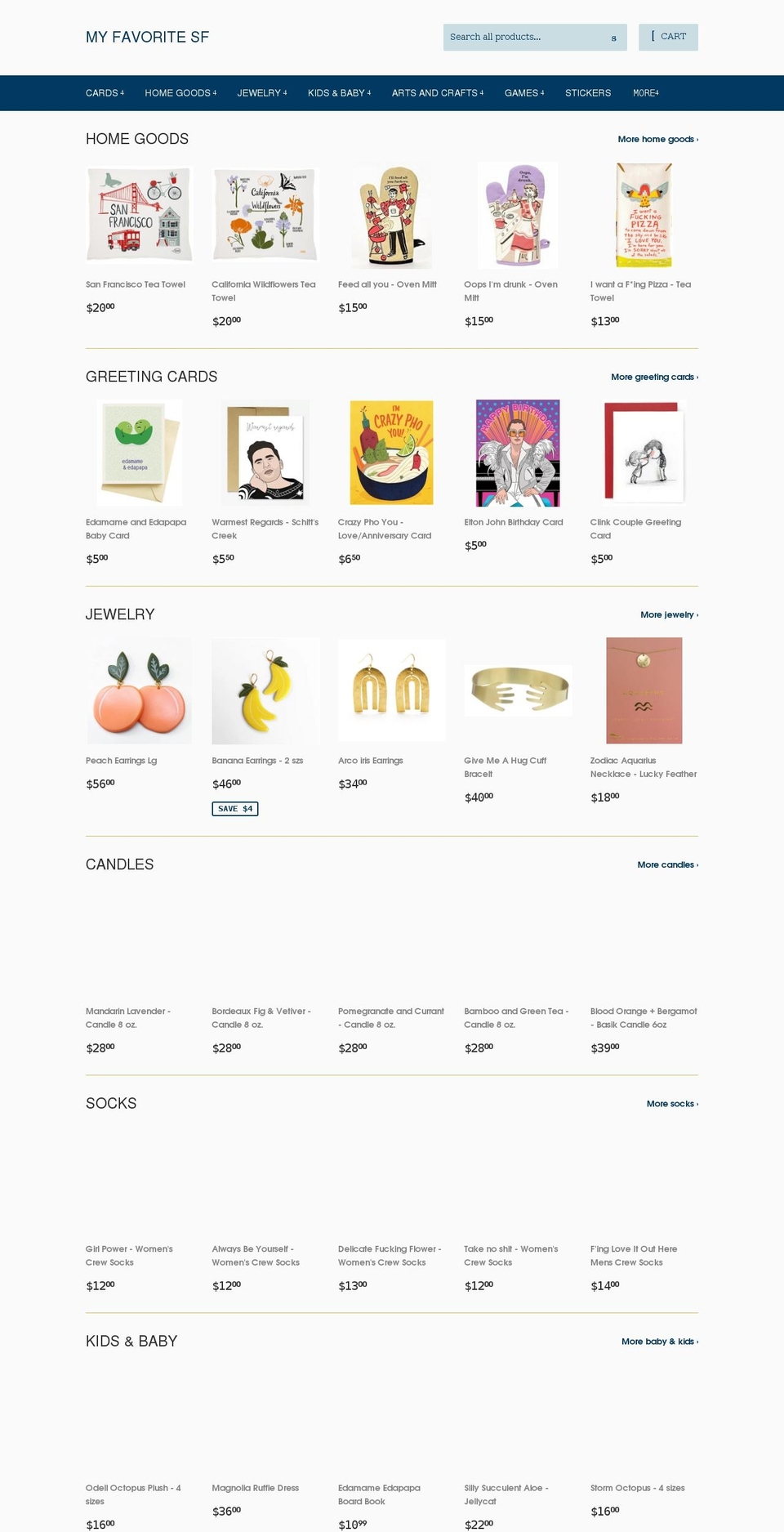 myfavoritesf.com — Shopify storefront screenshot