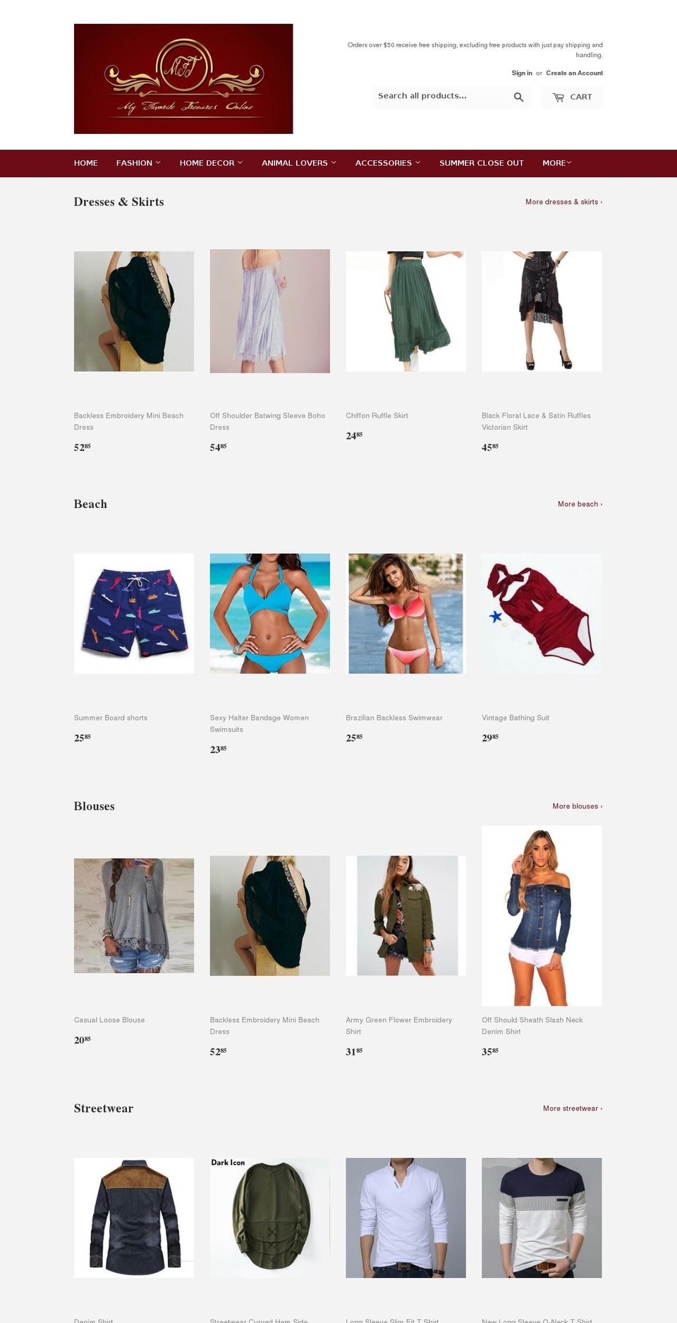 myfavoritetreasures.online shopify website screenshot